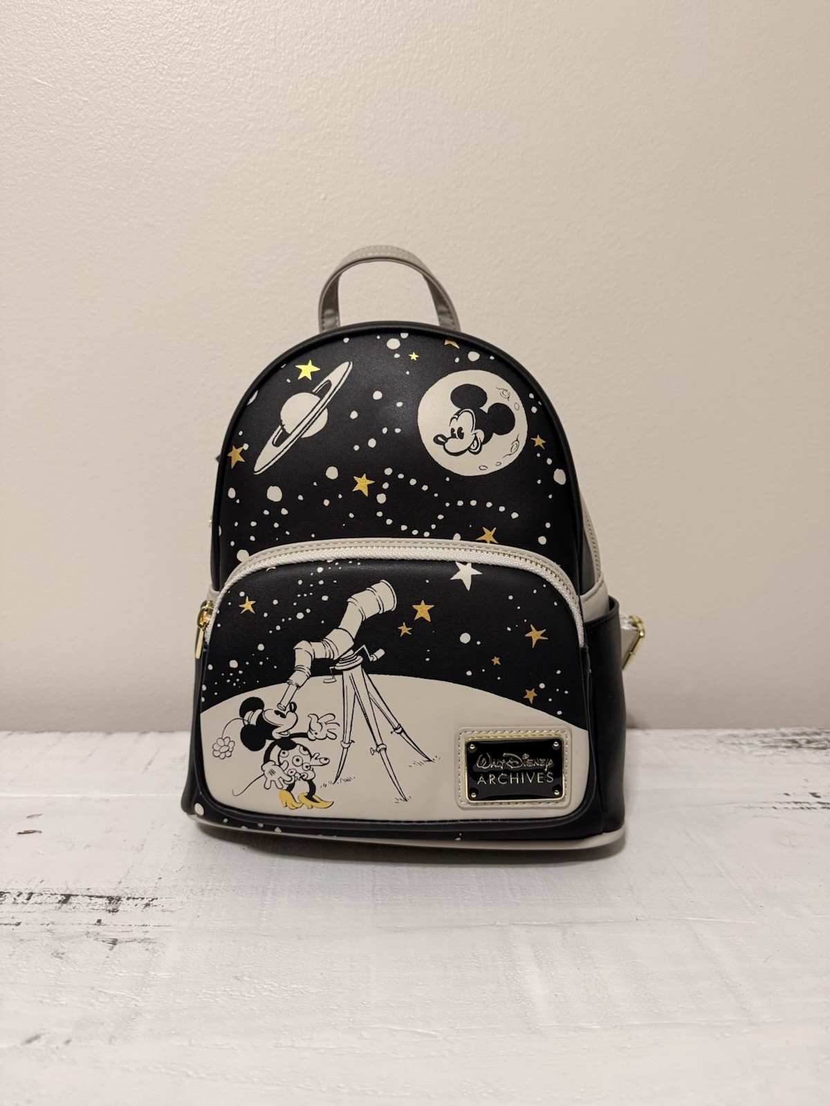 Loungefly Disney Archives Mickey Minnie Outer Space Mini Backpack NWT Rare