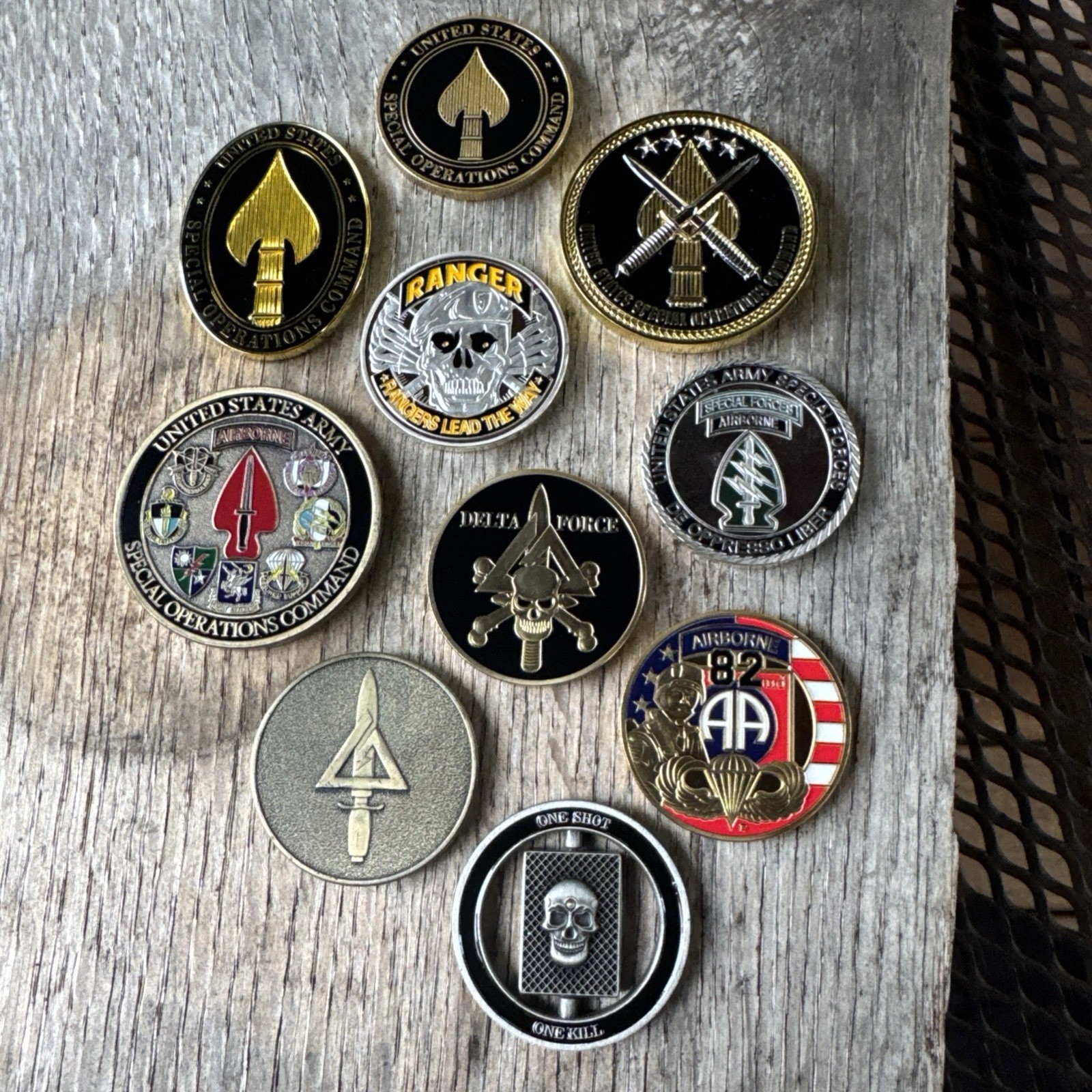 United States Army Special Operations Challenge Coin Set