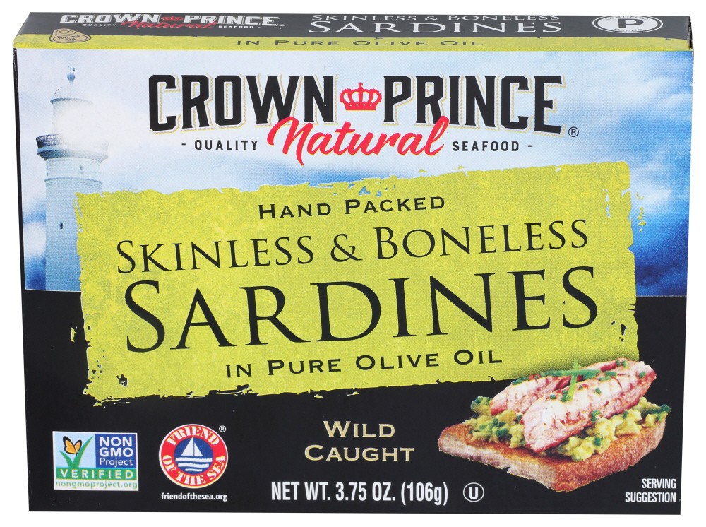 Crown Prince Sardine Bnlss Sknls Olive 3.75 Oz Crown Prince Sardine Bnlss Sknls Olive 3.75 Oz