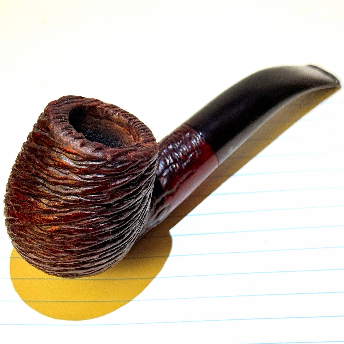 Vintage ELBA Bruyere Italian Briar Rusticated Bent Tobacco Pipe Estate