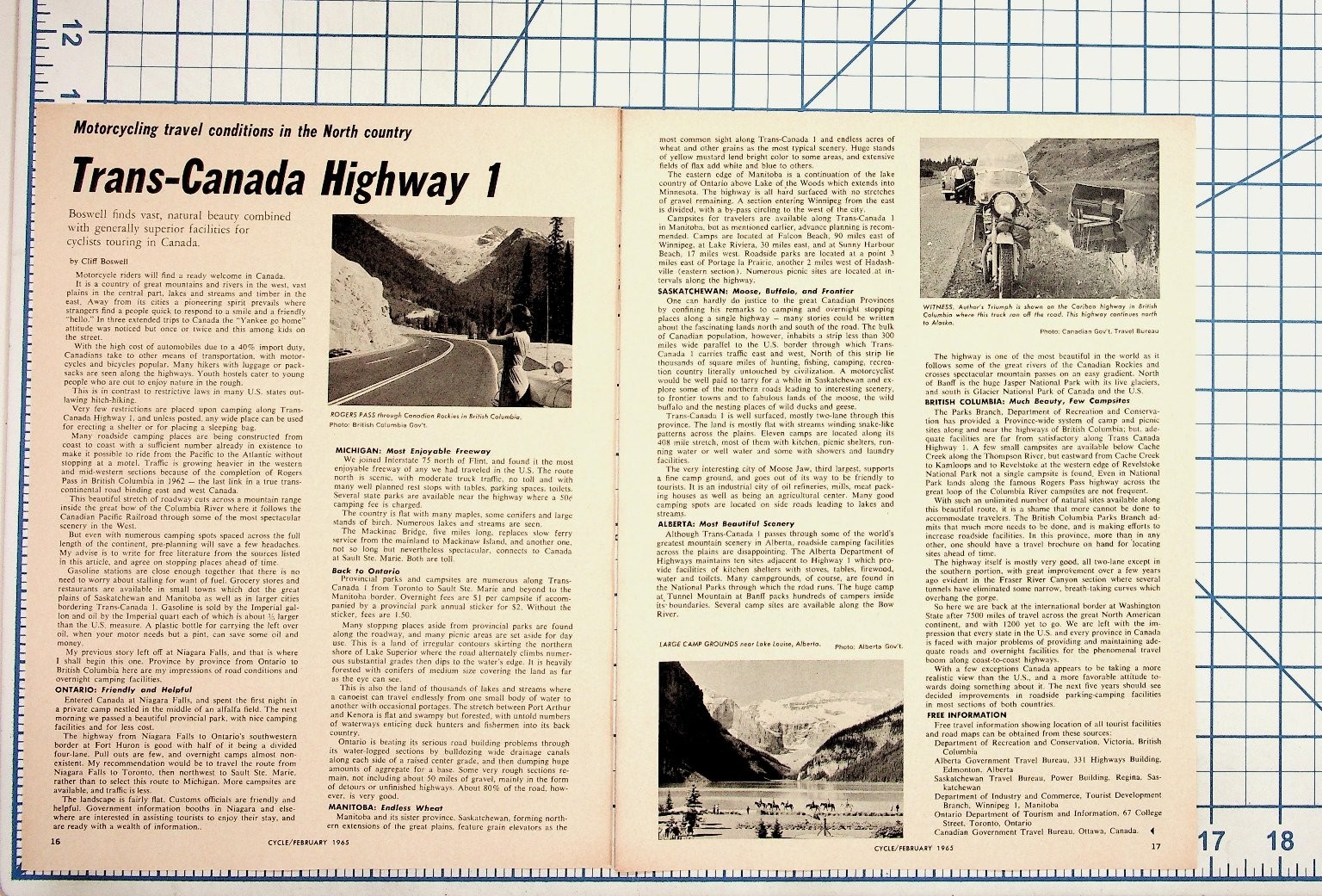 1963 Motorcycle Travel Trans-Canada Highway 1 Article Canada Ephemera