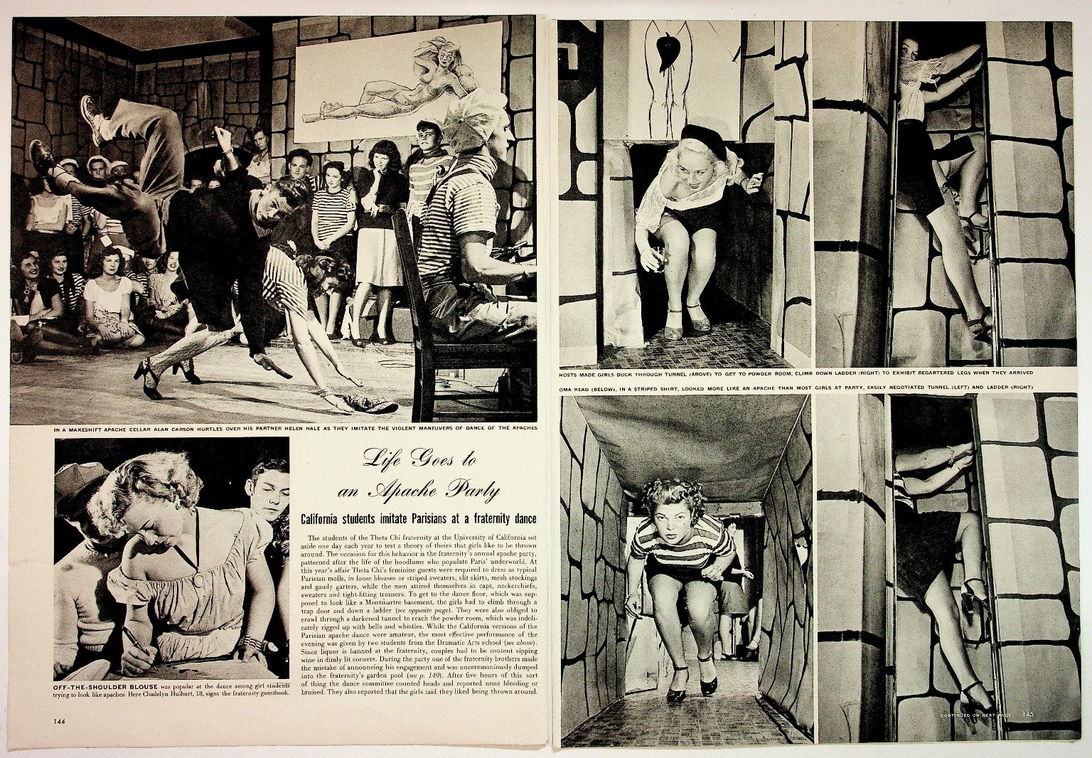 1940s UCLA Fraternity Apache Party Photos Meadors Royal Oak Ads Ephemera