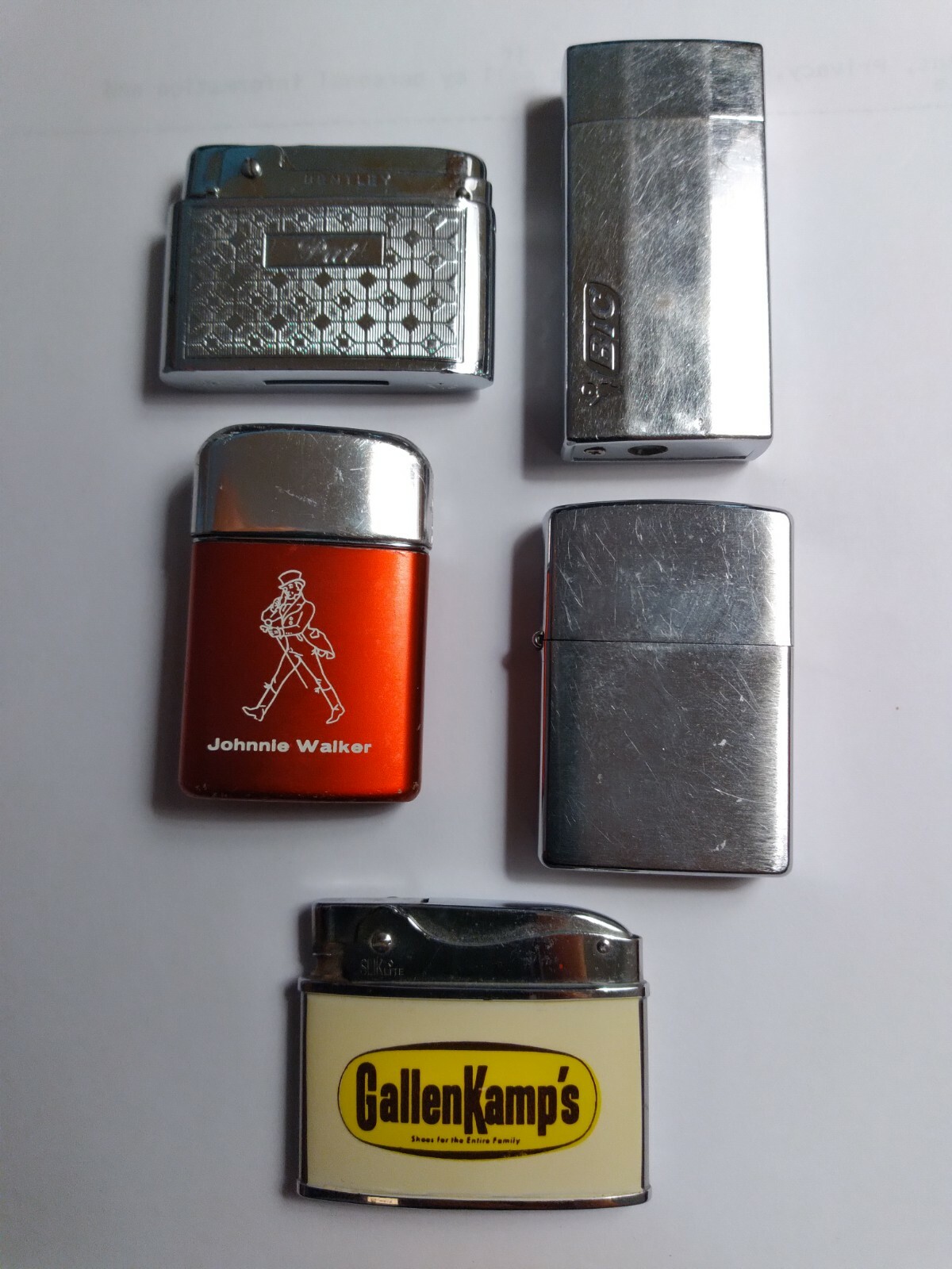 Vintage Lighter Lot Zippo  Ronson Bentley Sliklite Bic