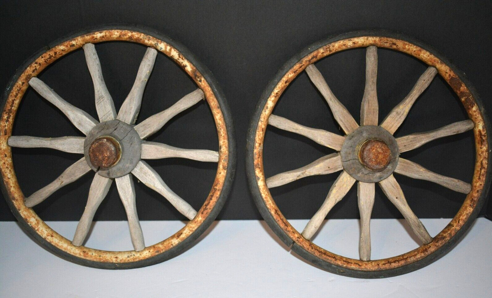 Set of 2 Antique Carriage Buggy Tires 10.25\