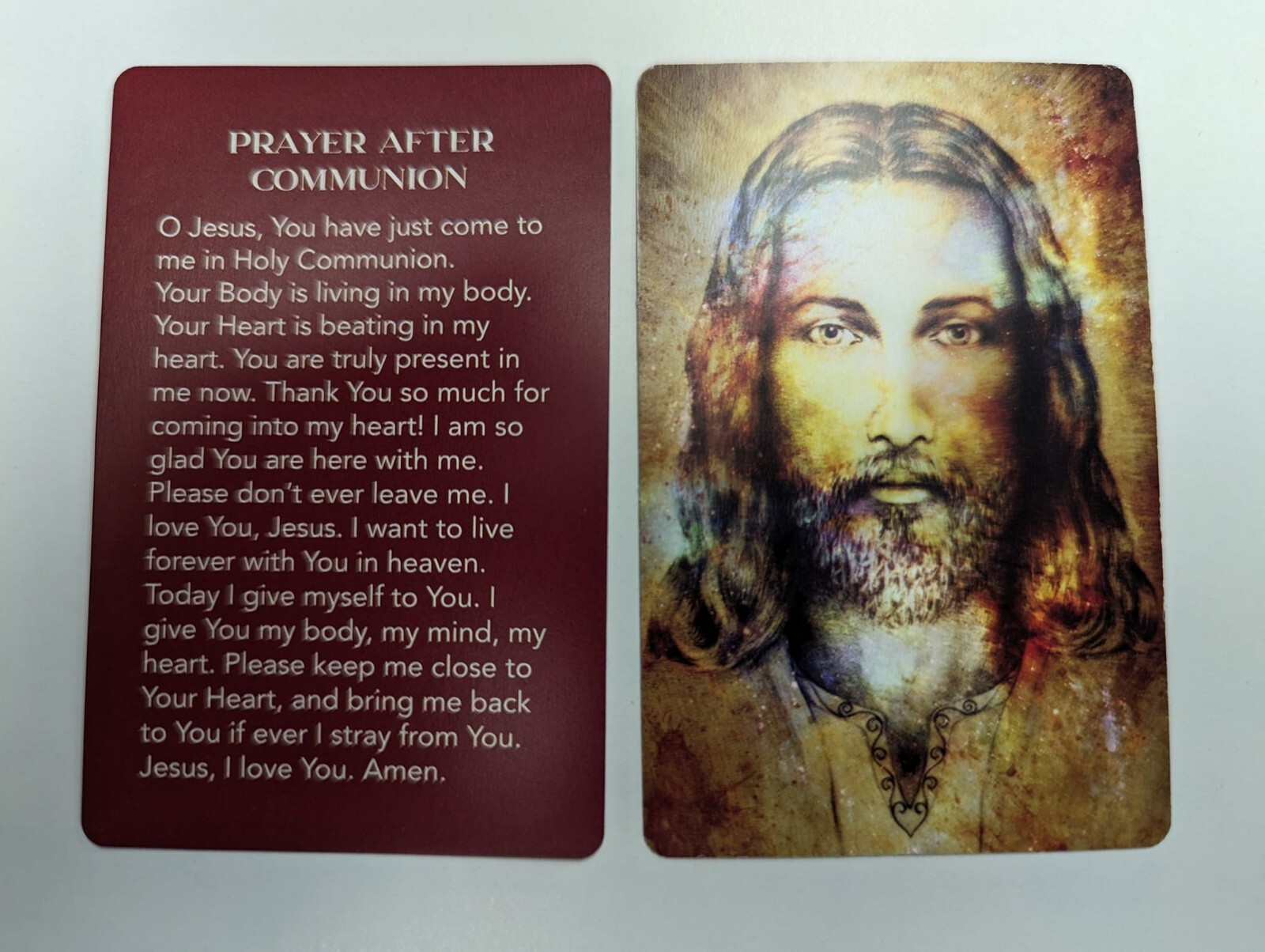 PRAYER AFTER COMMUNION (Lot of 25 Laminated Catholic Christian prayer cards 25