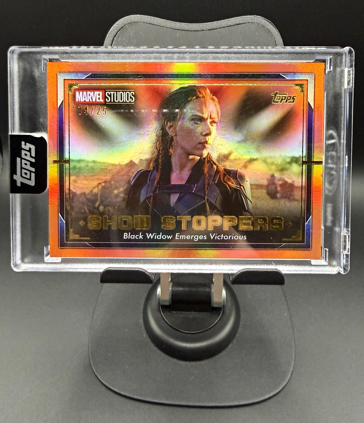 Topps 2025 Marvel Show Stoppers Black Widow Emerges Victorious ST-8 14/25