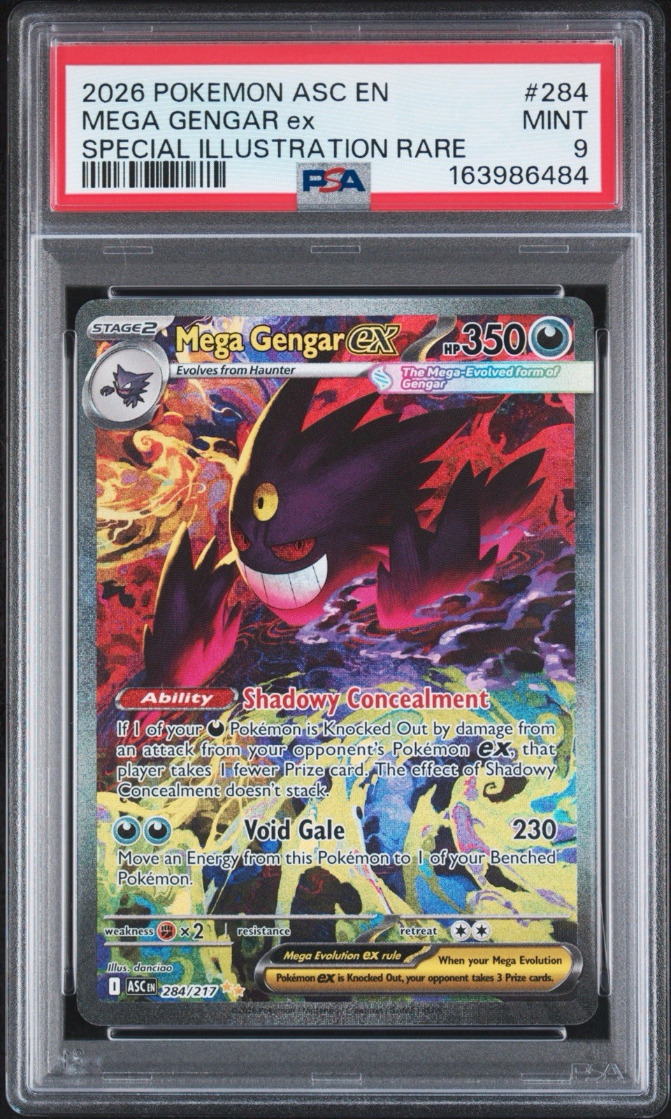 Mega Gengar ex SIR - Pokémon Ascended Heroes - 284/217 - PSA 9 MINT