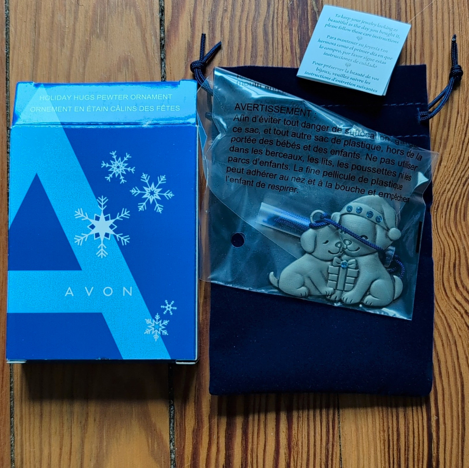 Avon 2026 Collectible Christmas Pewter Holiday Hugs Ornament in Box -Great gift