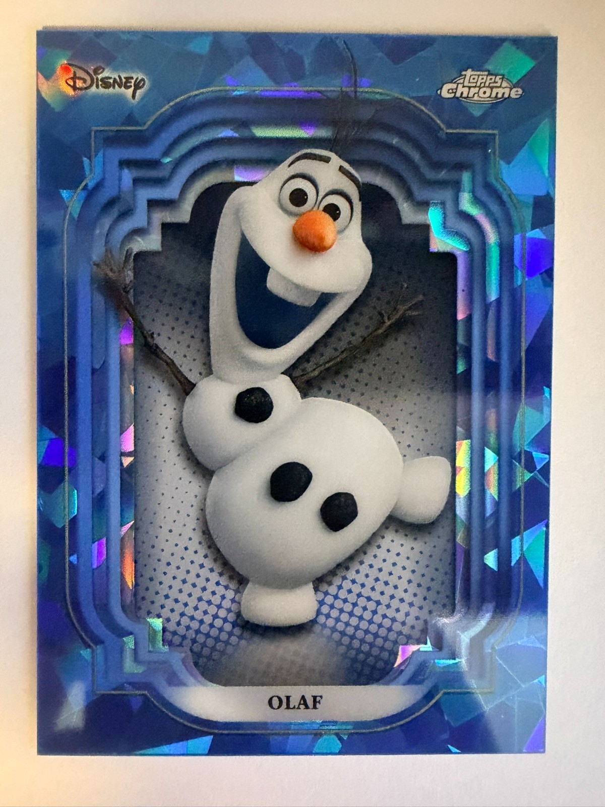2024 Topps Chrome Disney Sapphire Olaf #155 - Frozen - 1st Edition Sapphire