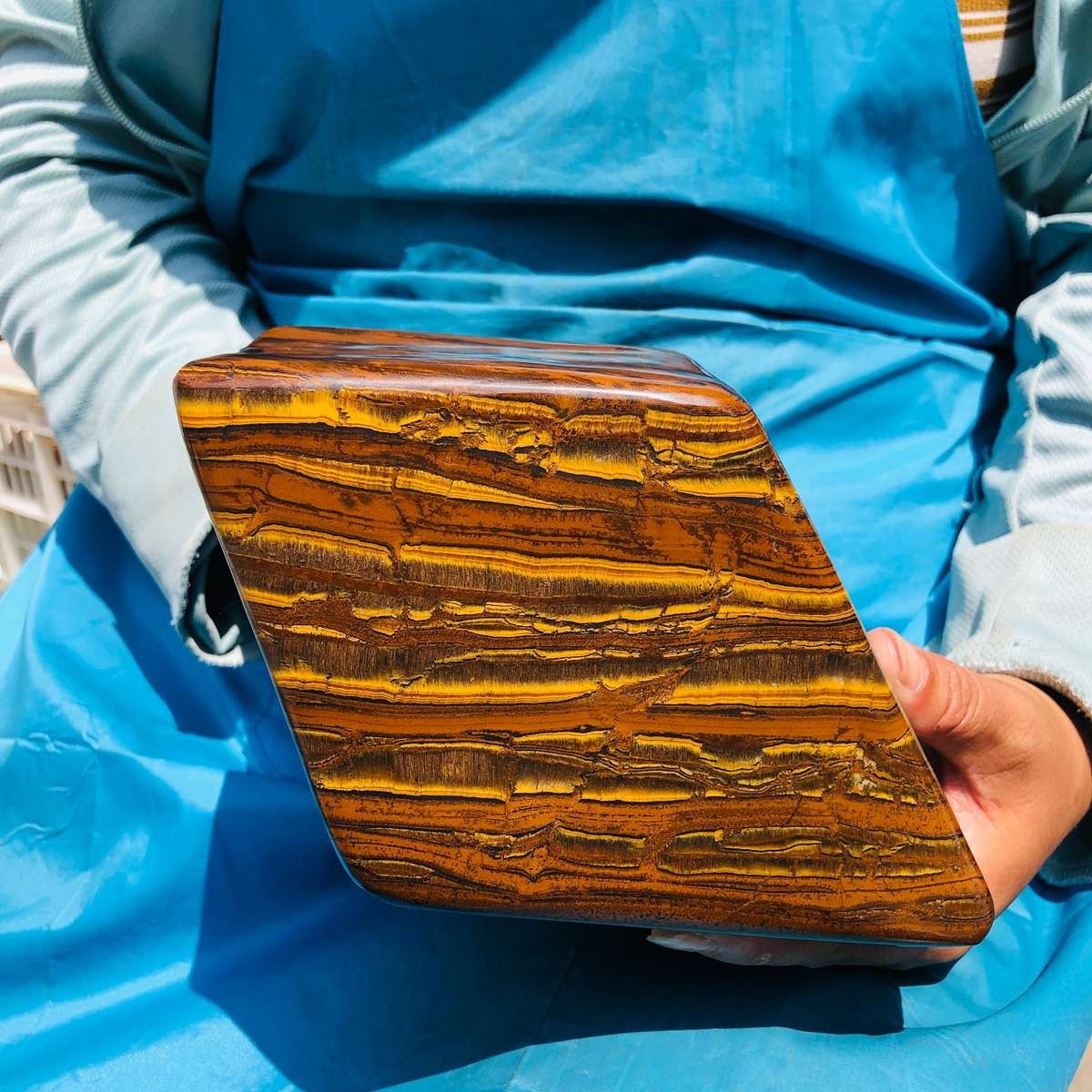 14.87LB Large Natural Tiger Eye Quartz Crystal Polished Healing Sample 5594