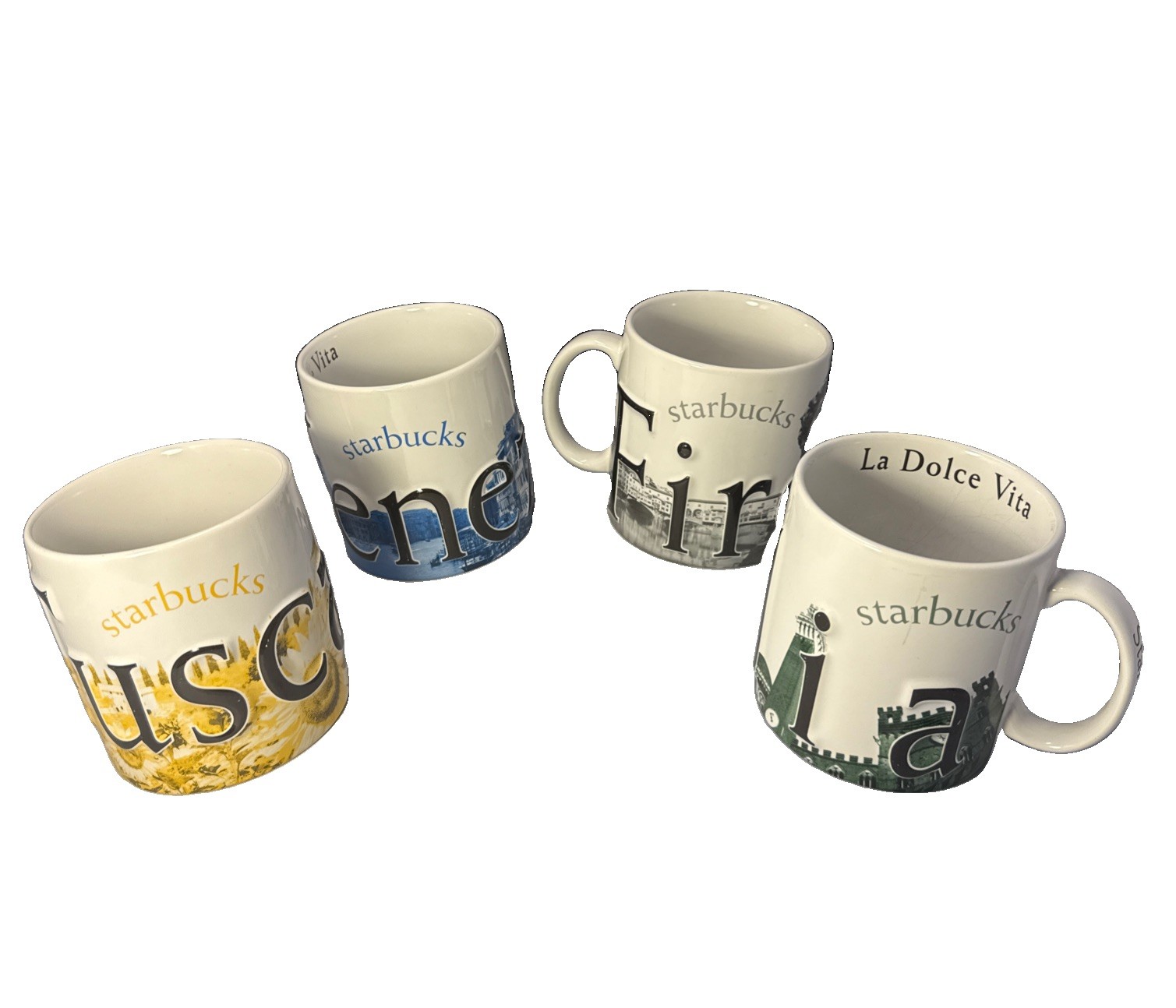 Starbucks 2003 Barista Italy Edition II La Dolce Vita Set Of 4 Mugs