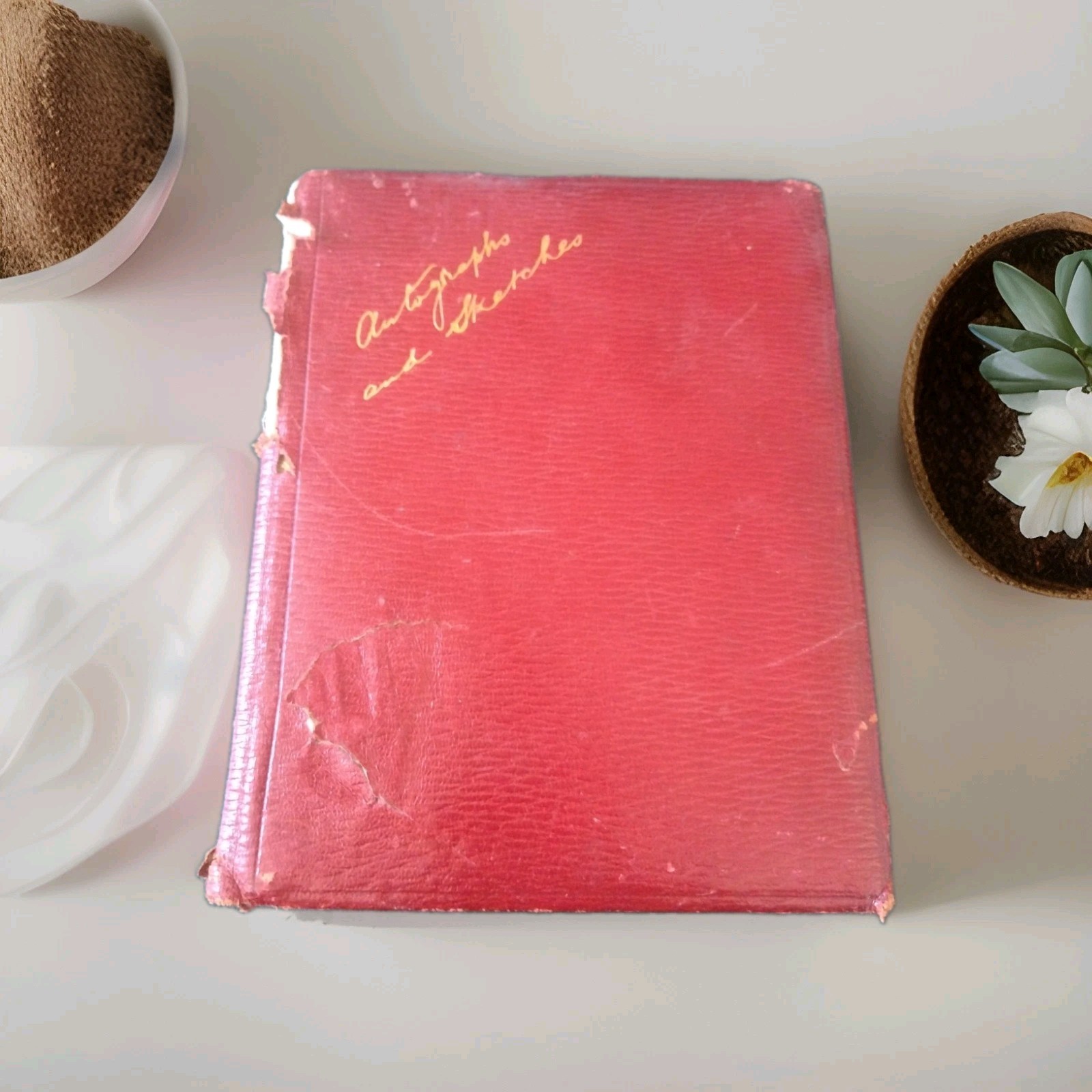 Antique Journal Ephemera Hand written poetry, drawings Hebrew, French, Eng 1914
