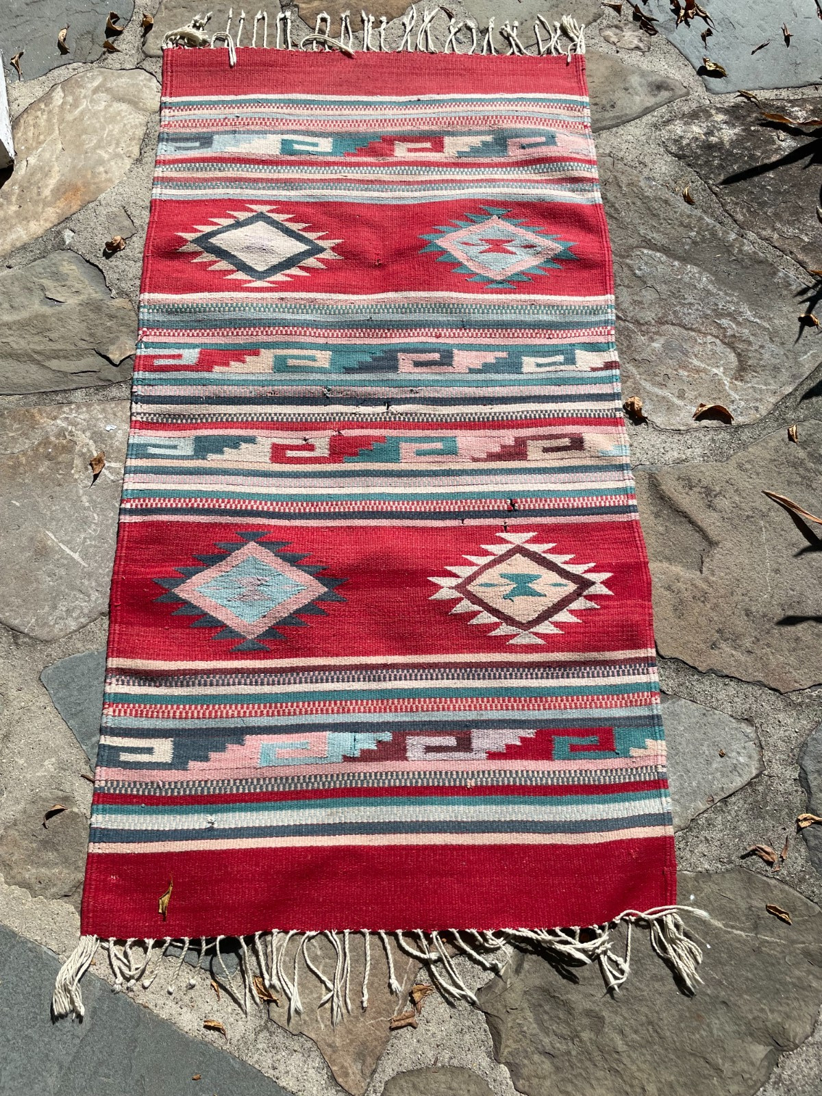 Antique Native Southwest Indian Wool Rug Size 29''x59''..NOT A NEW CARPET