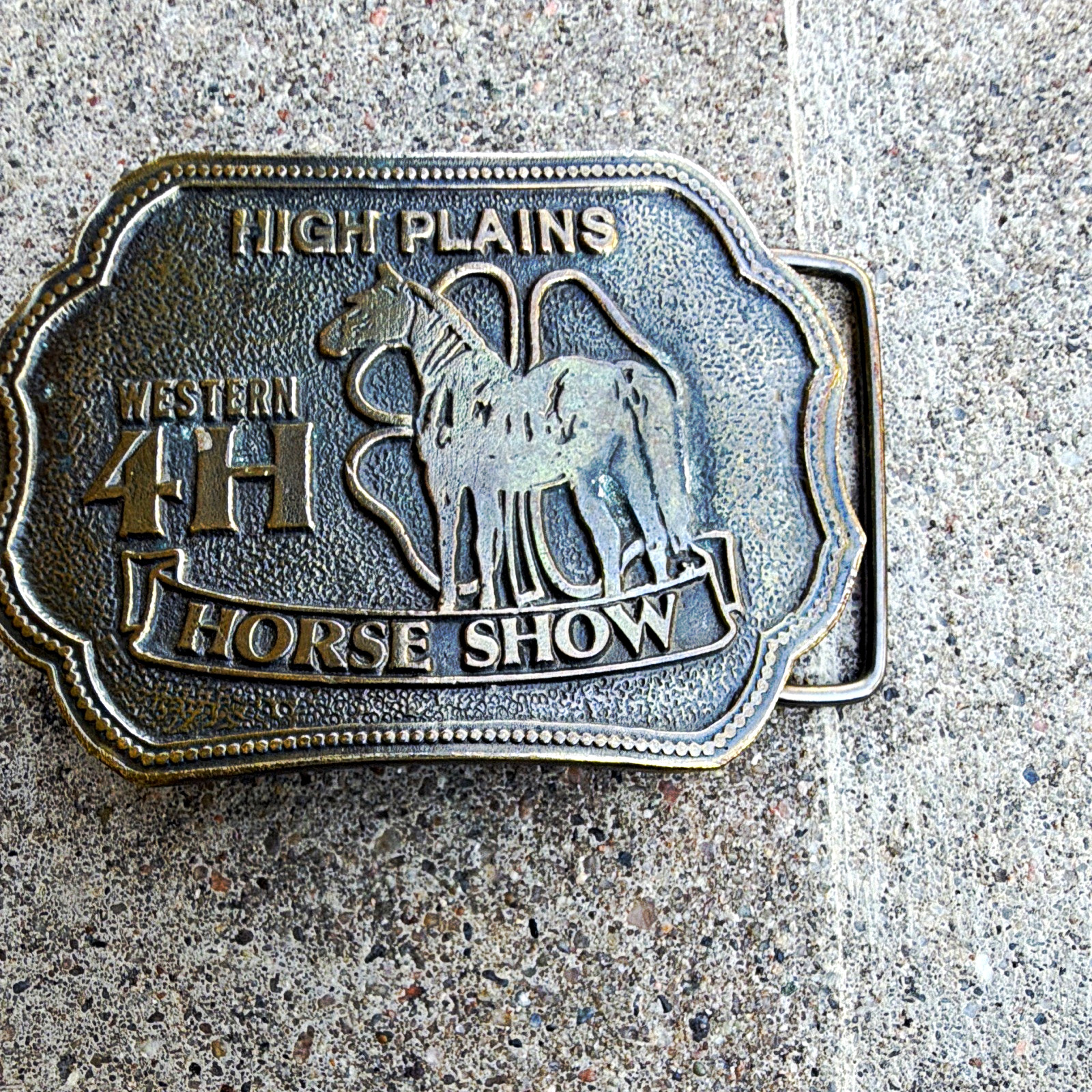 Wyoming Studio Art Works High Plains Western Americana 4H Horse Show Buckle 1979