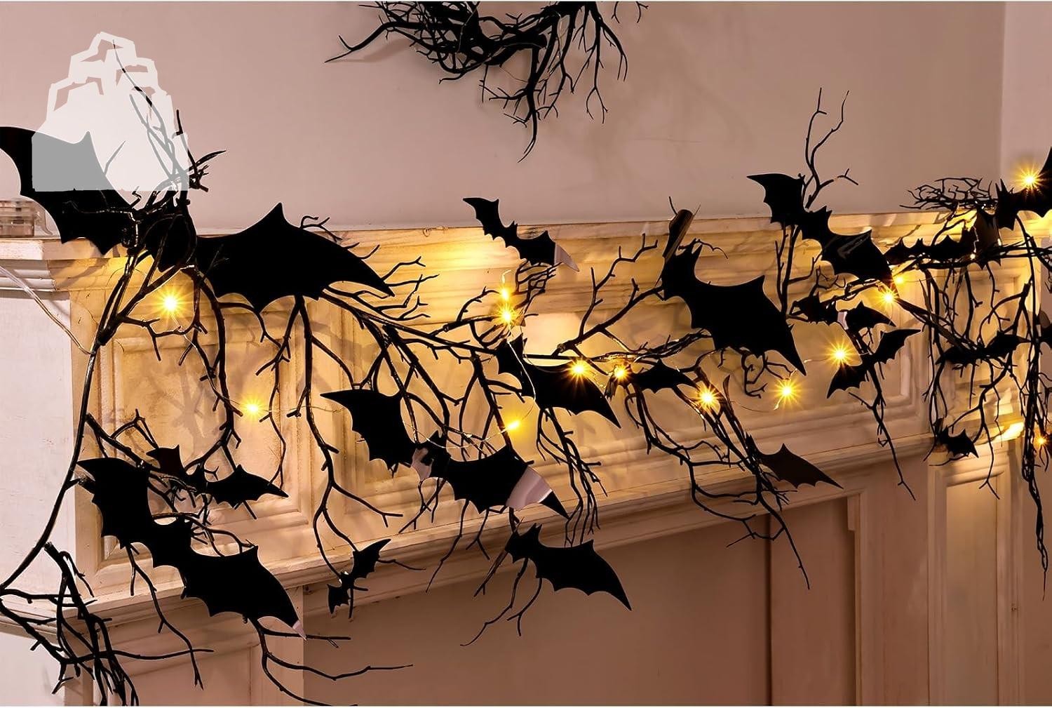 Bunny Chorus Gothic Halloween Banner: Haunted Bat Dark Dead Branch Halloween Par