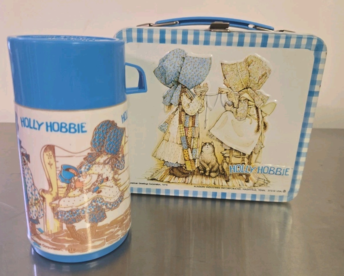 Vintage (1979) Aladdin Holly Hobbie Metal Lunch Box With Thermos.   04