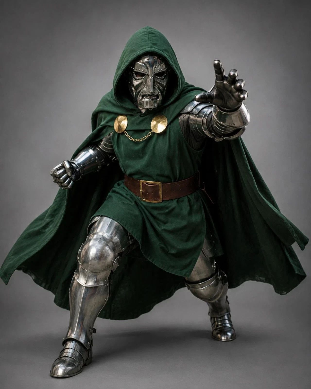 D0ctor Doom Inspired Cosplay Armor Set, Dr Doom Wearable Steel Helmet & Gauntlet