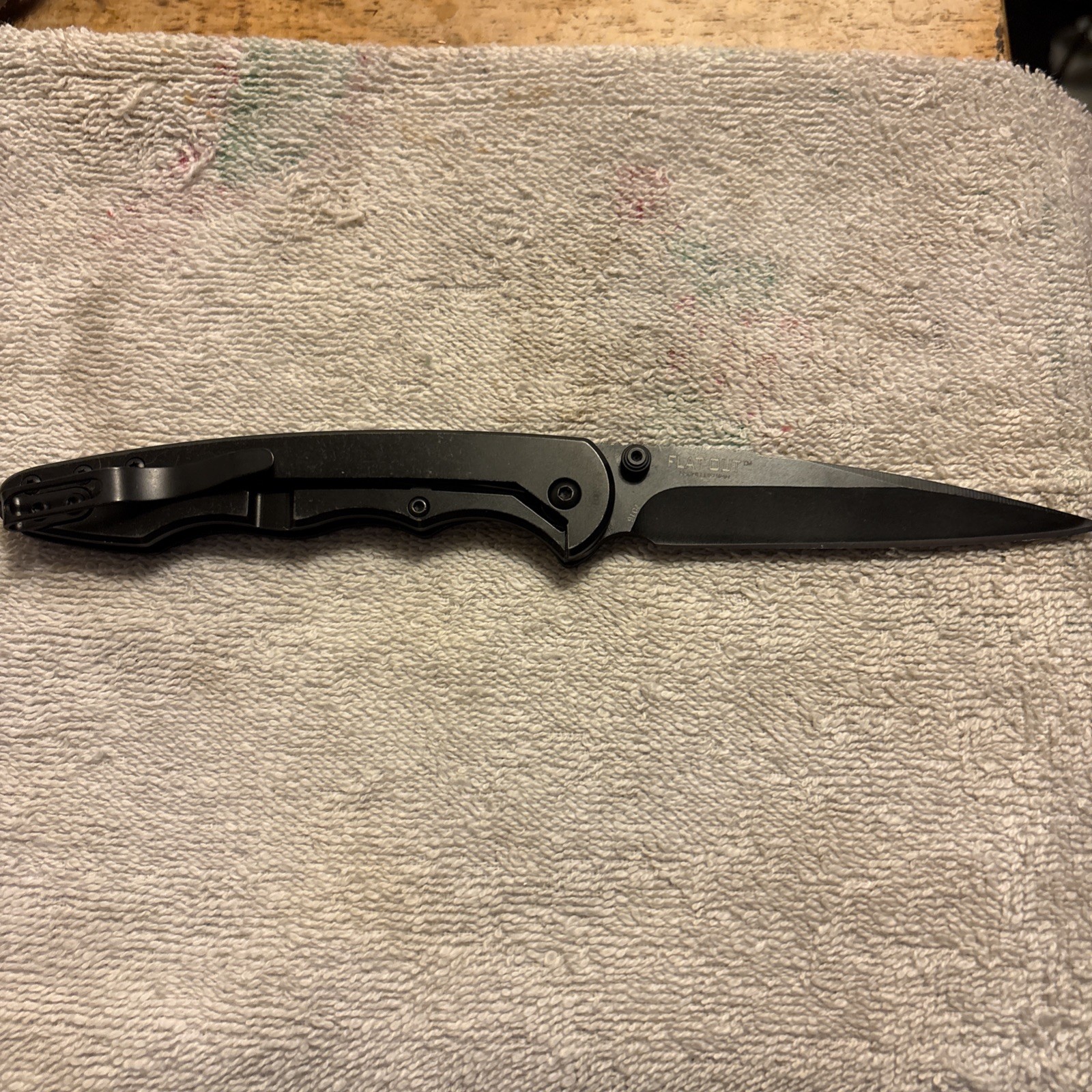 Tualong All Stainless Steel (Black Lerch Model 7016) Flat Out Folding Knife