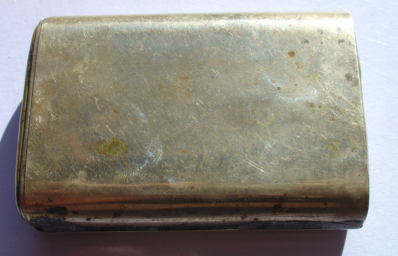 Antique Vtg Cigarette Pack Flask Calling Card Pocket Holder Soldier Military ?