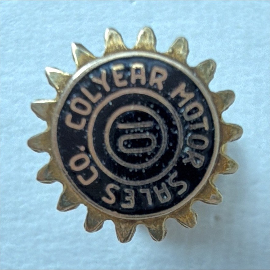 Vintage Colyear Motor Sales Co 10 Year Service Pin 10K Gold Enamel Automotive Vintage Colyear Motor Sales Co 10 Year Service Pin 10K Gold Enamel Automotive