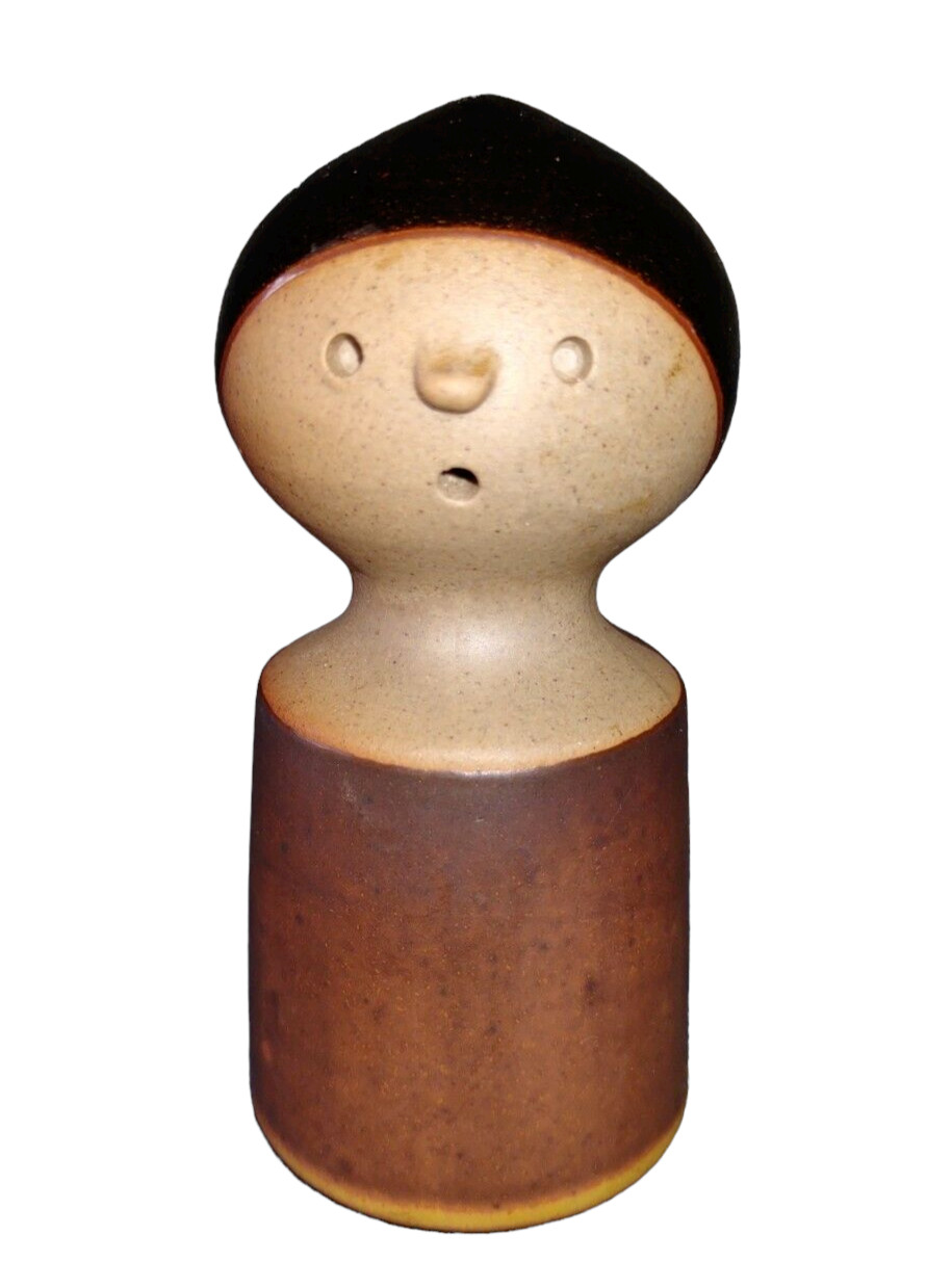 Vintage Studio Art Pottery Lady Girl Salt Shaker Signed TK 4 1/4\