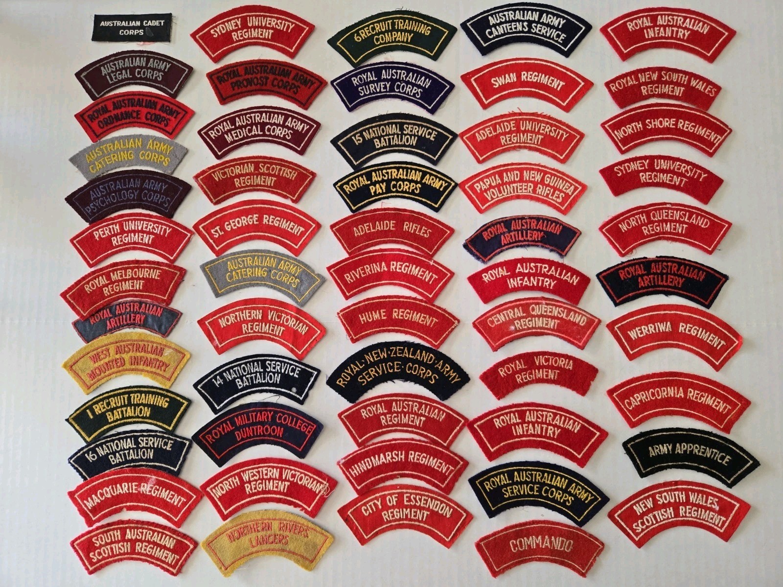 Australian Army Shoulder Titles Patches Lot Of 56