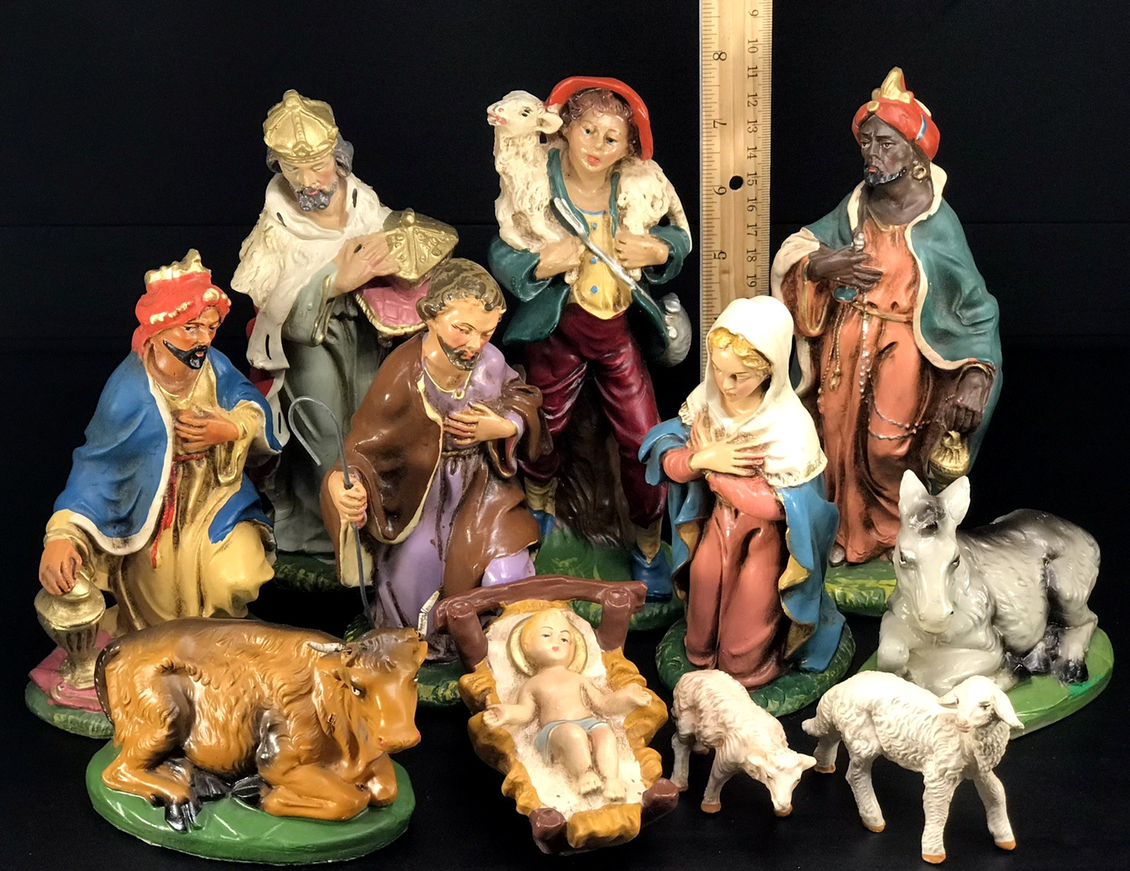 VINTAGE PAPER MACHE NATIVITY ITALY 8