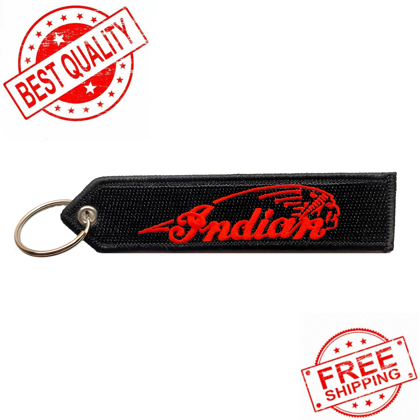 INDIAN MOTORCYCLES SCOUT CRUISER KEYCHAIN TAG DOUBLE SIDED EMBROIDER FABRIC 1PC