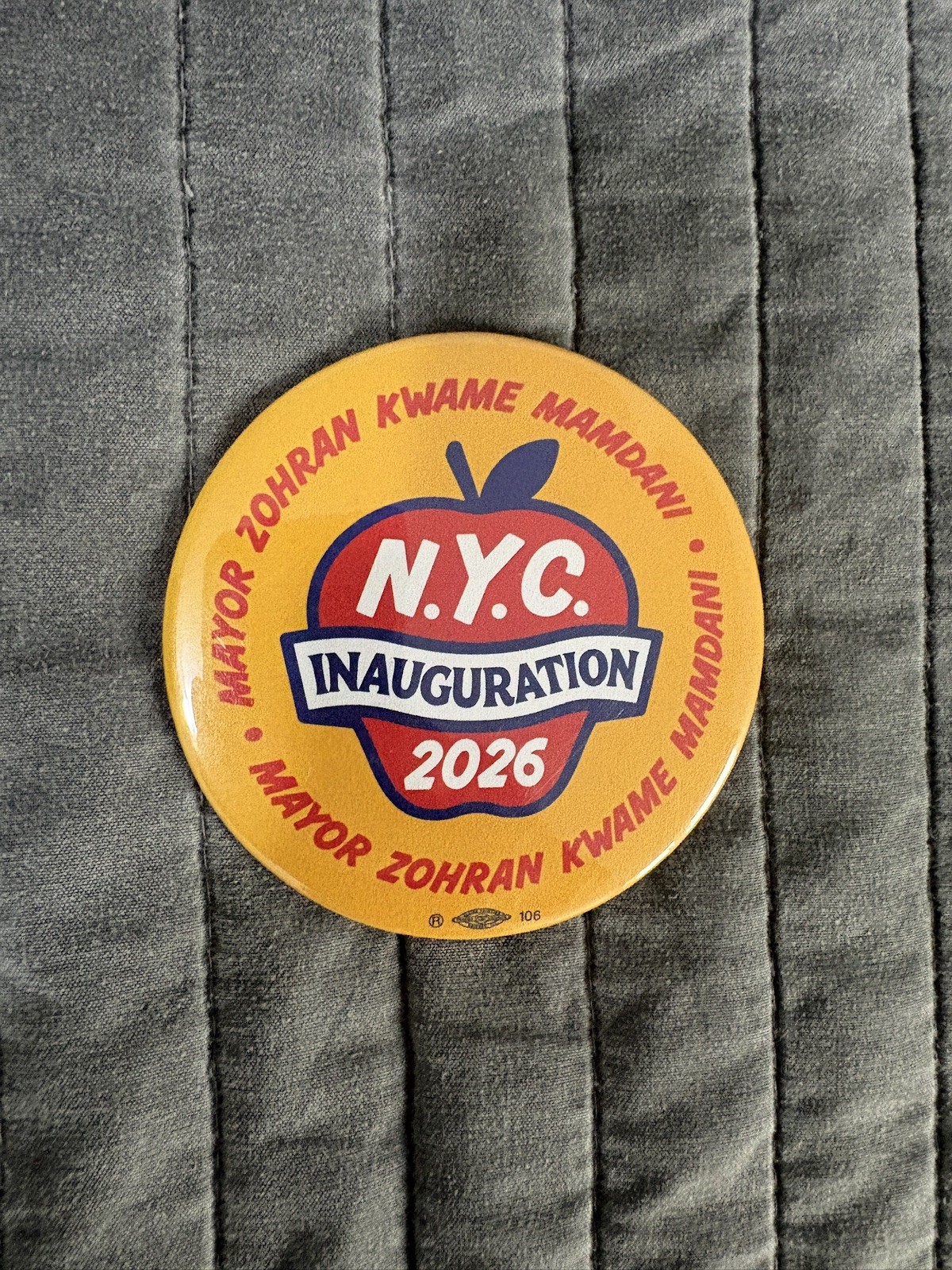 Exclusive NYC Inauguration 2026 Mayor Zohran Mamdani Button, Democrat Pin