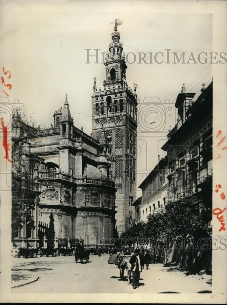 1931 Press Photo View of the Seville Cathedral before being damaged by vandals