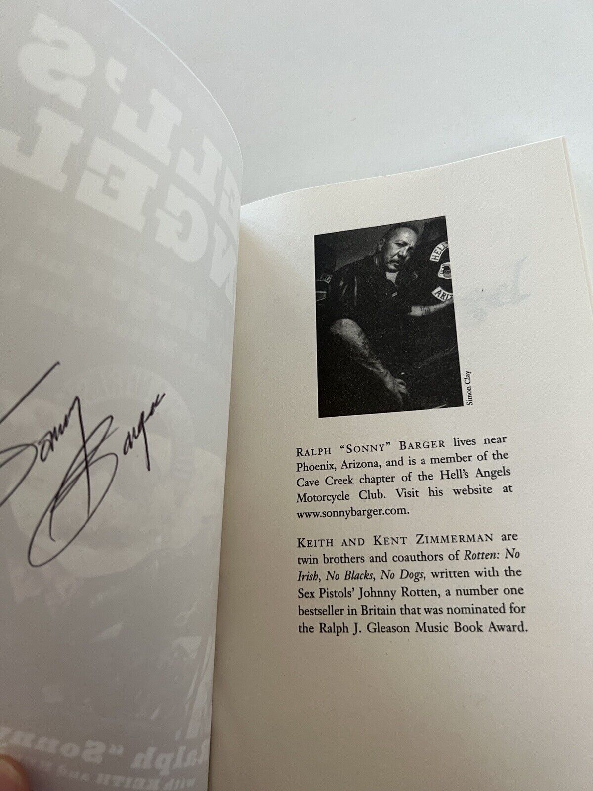 Sonny Barger Hells Angels Founder Hand Signed This Unread Book He Wrote 2