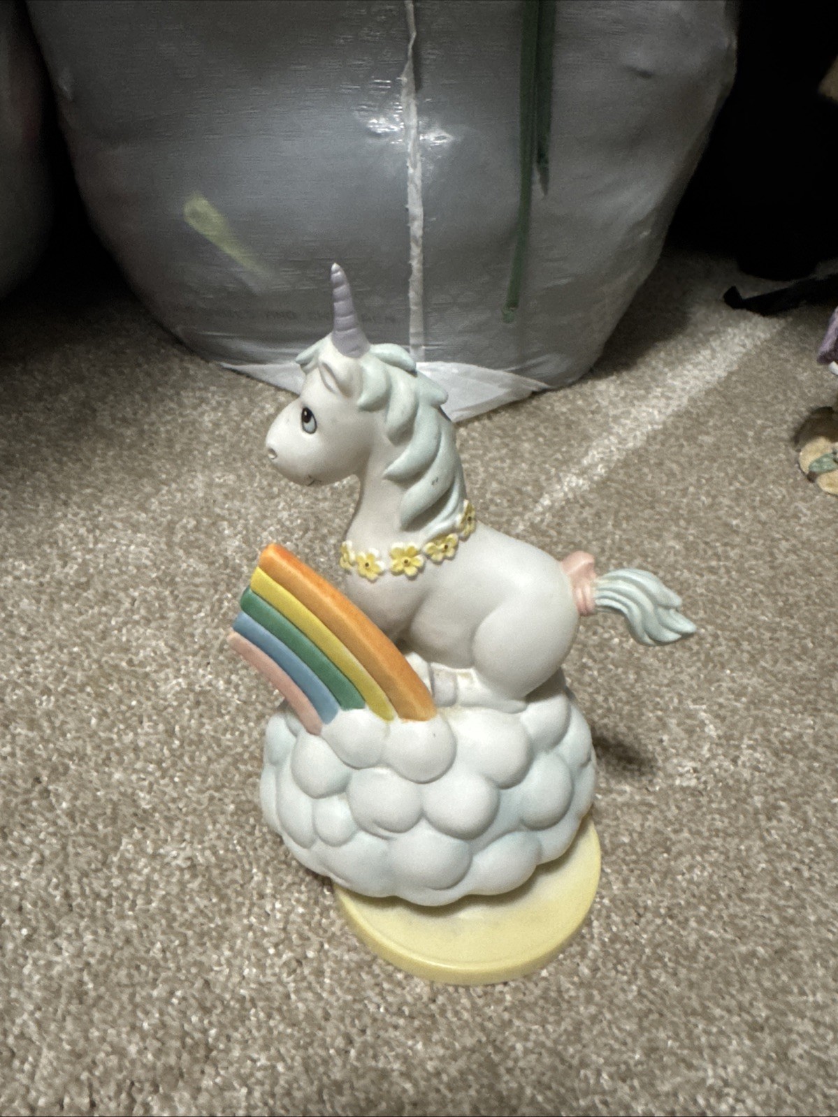 Precious Moments Unicorn With Rainbow Music Box Gently Used