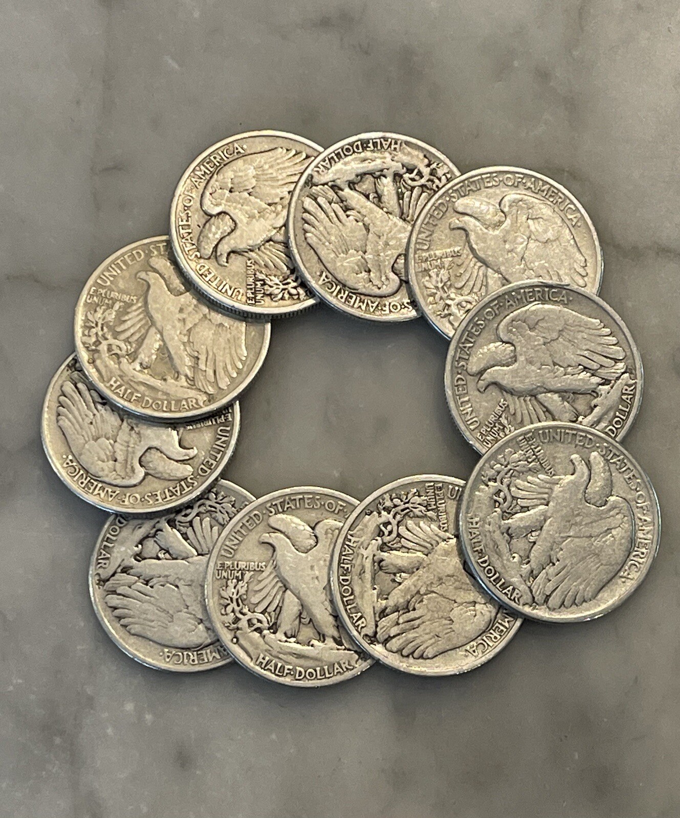 [Lot of 10] Walking Liberty Half DolIar - 90% SiIver Choose How Many Lots of 10
