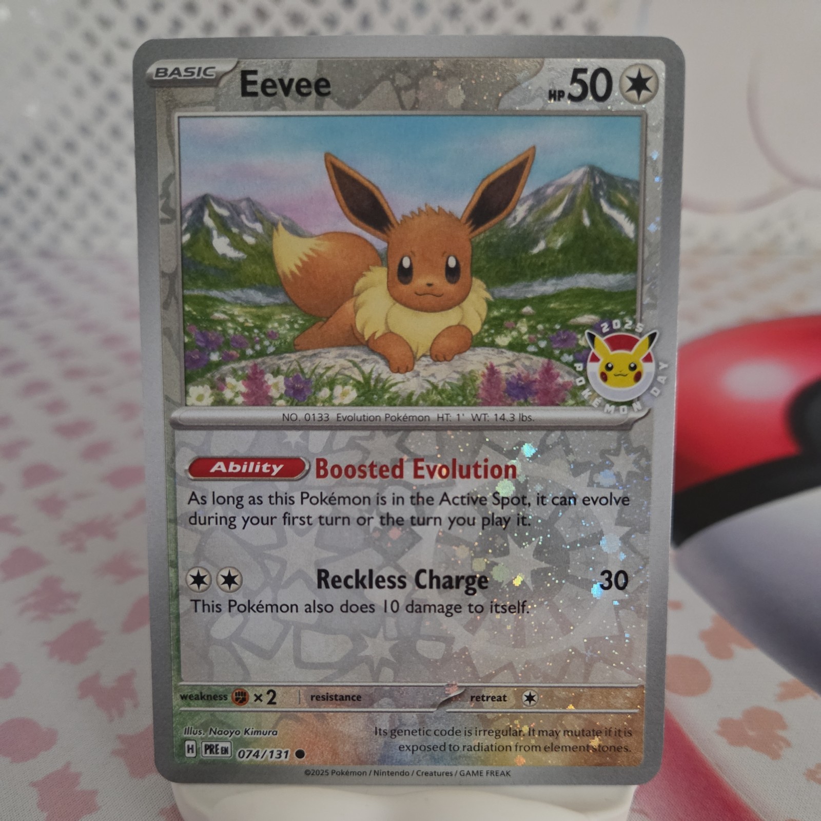 Pokemon TCG - Eevee 074/131 Pokemon Day 2025 - Reverse Cosmos Promo Pokemon TCG - Eevee 074/131 Pokemon Day 2025 - Reverse Cosmos Promo