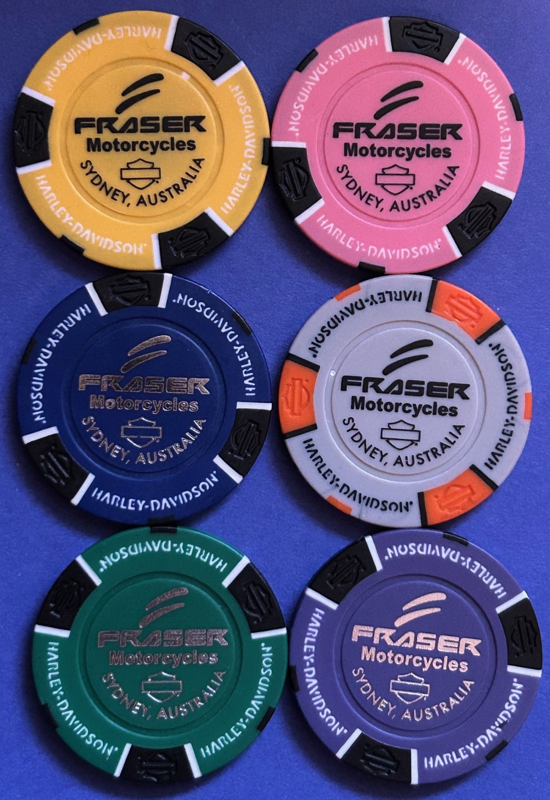 Harley Davidson Signature Poker Chip Frasier HD in Sydney, Australia (Pick 1)
