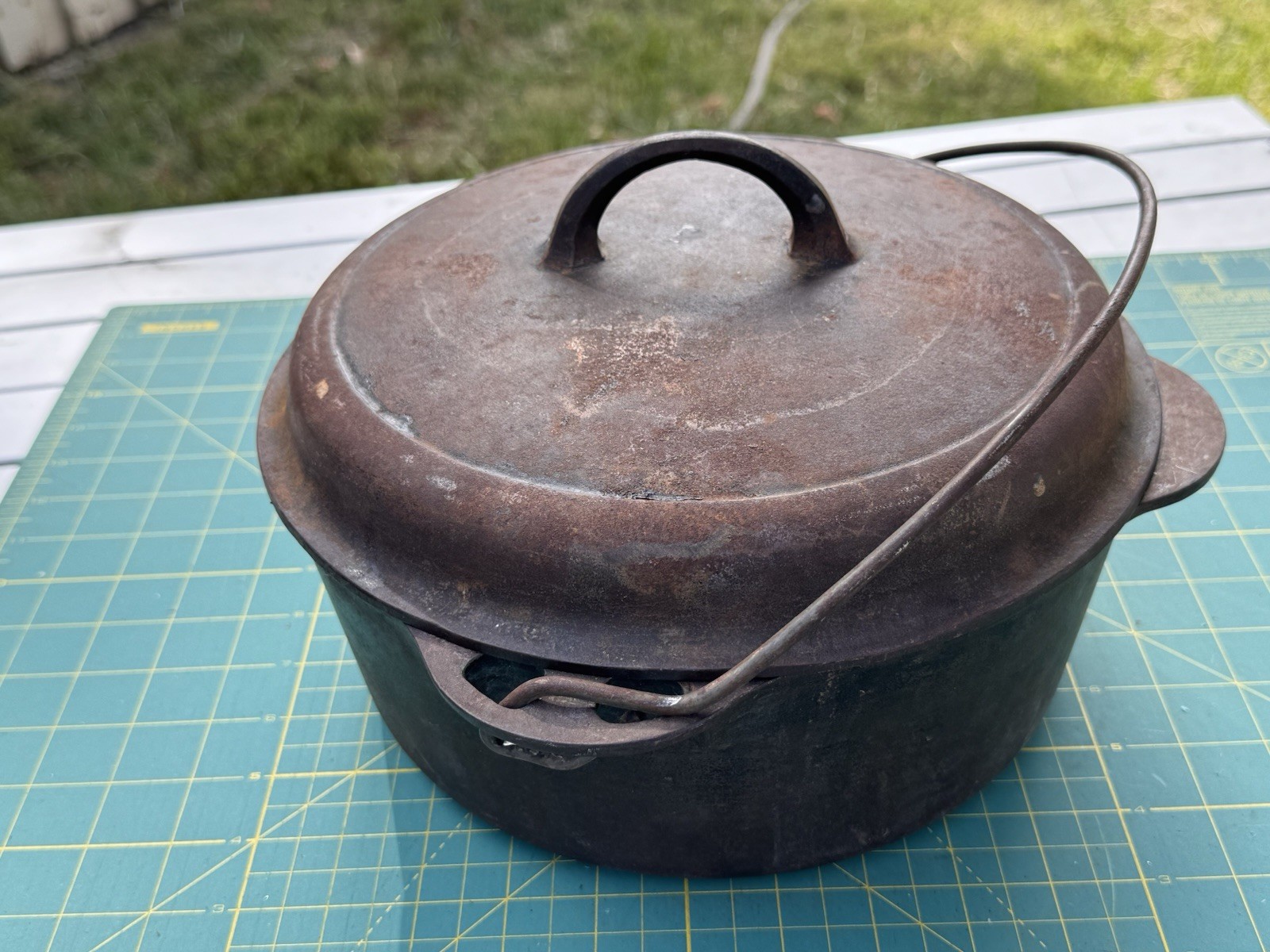 Vtg Griswold 1278C No 8 Dutch Oven W/ 1288B Self Basting Lid Sits Flat No Spin