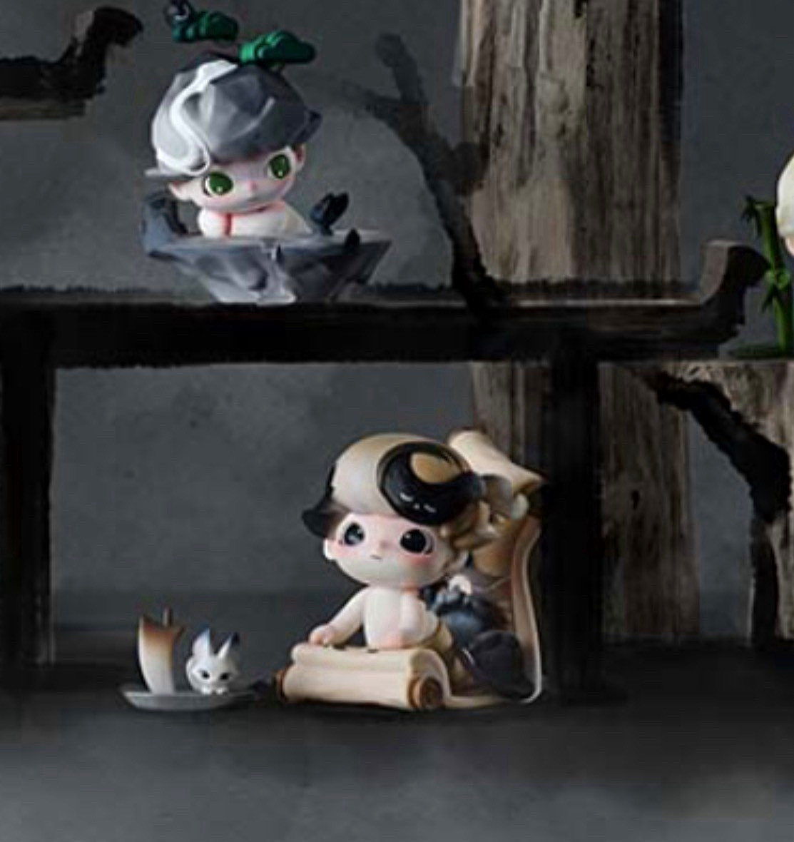 POP MART DIMOO DIMOO WORLD River Scroll Figurine w/ Accessory Card & Box