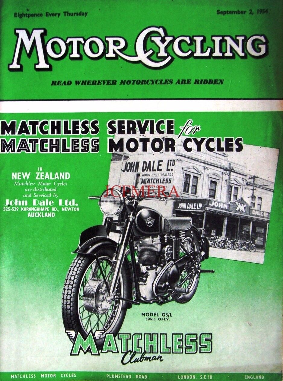 Sep 2 1954 Matchless \'G3/L Clubman\' Motor Cycle ADVERT - Magazine Cover Print