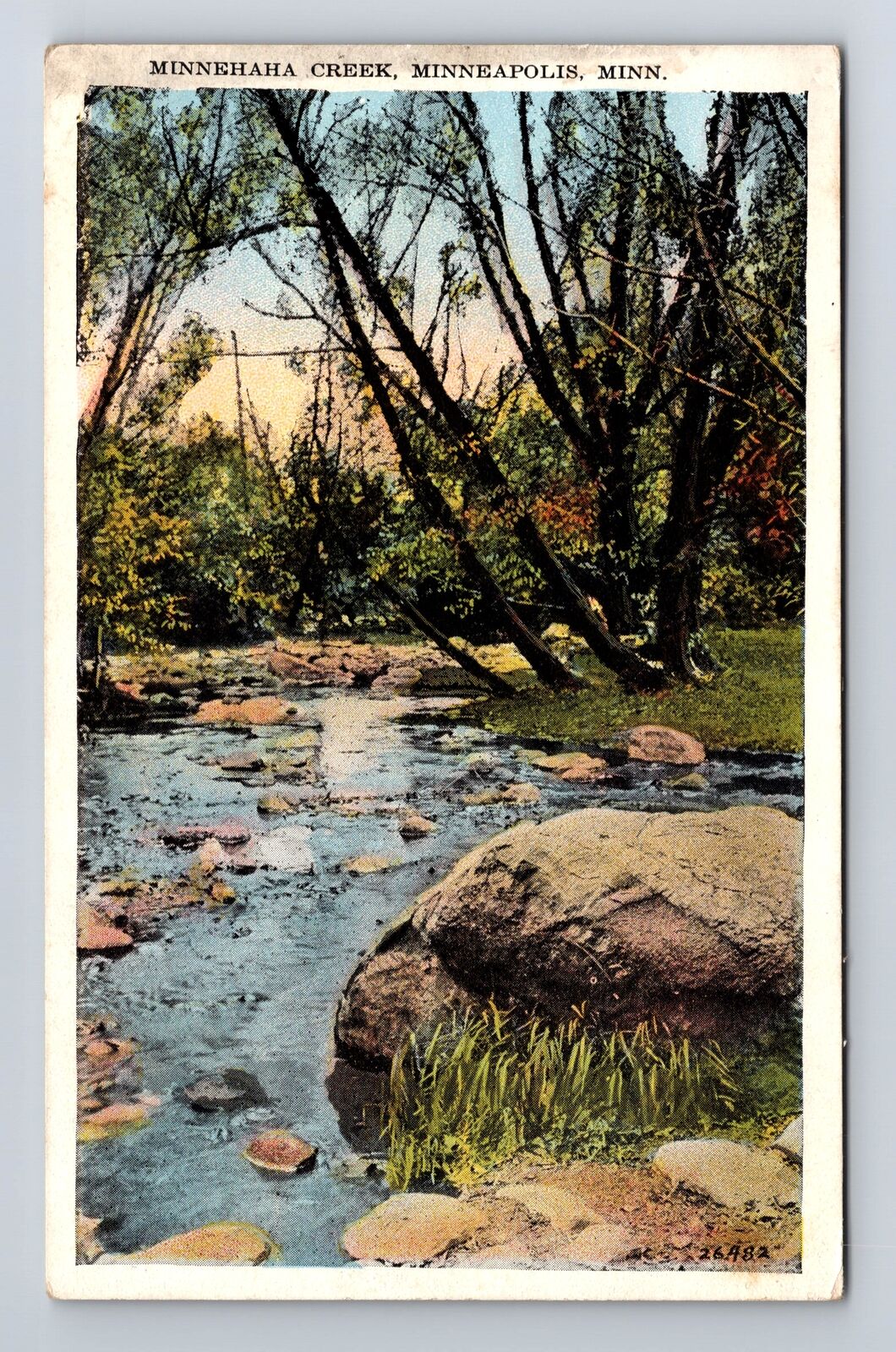 Minneapolis MN-Minnesota, Minnehaha Creek, Antique Vintage Postcard