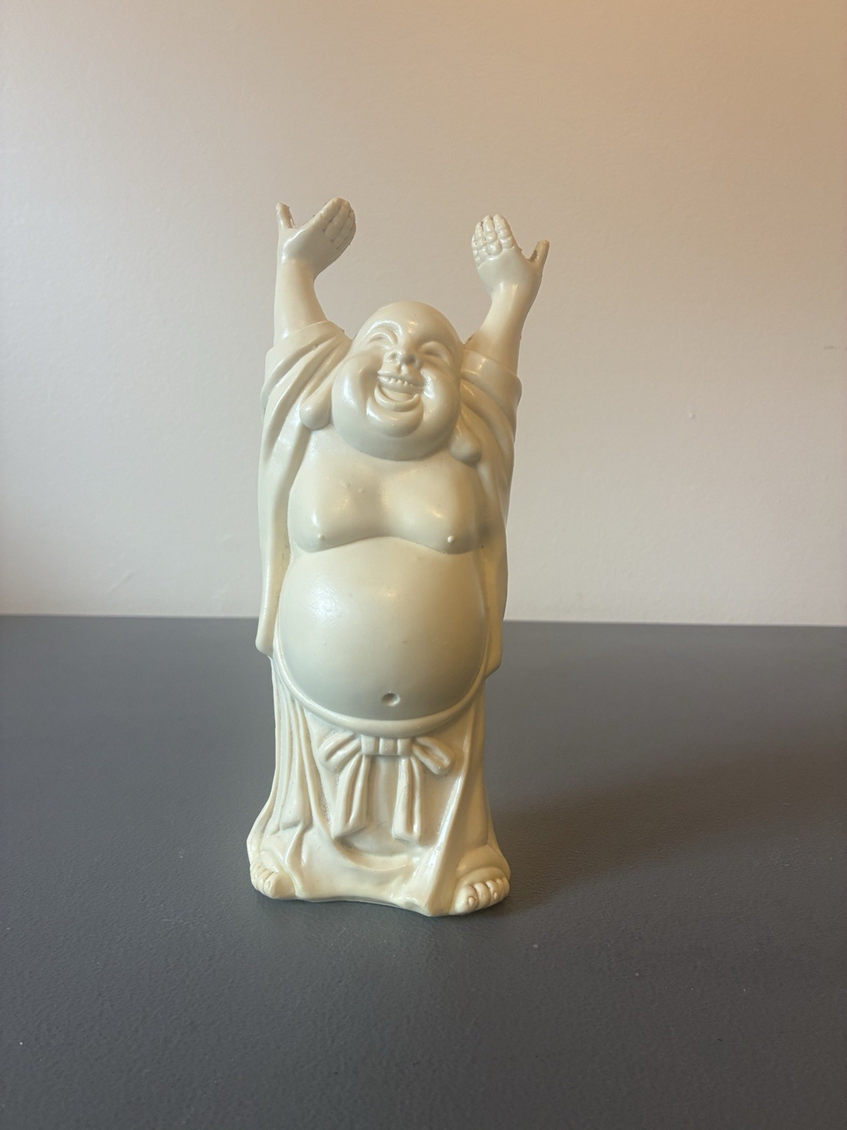 Rare Vintage Laughing Sacred Buddha Plastic Incense Holder Buddhism Figurine