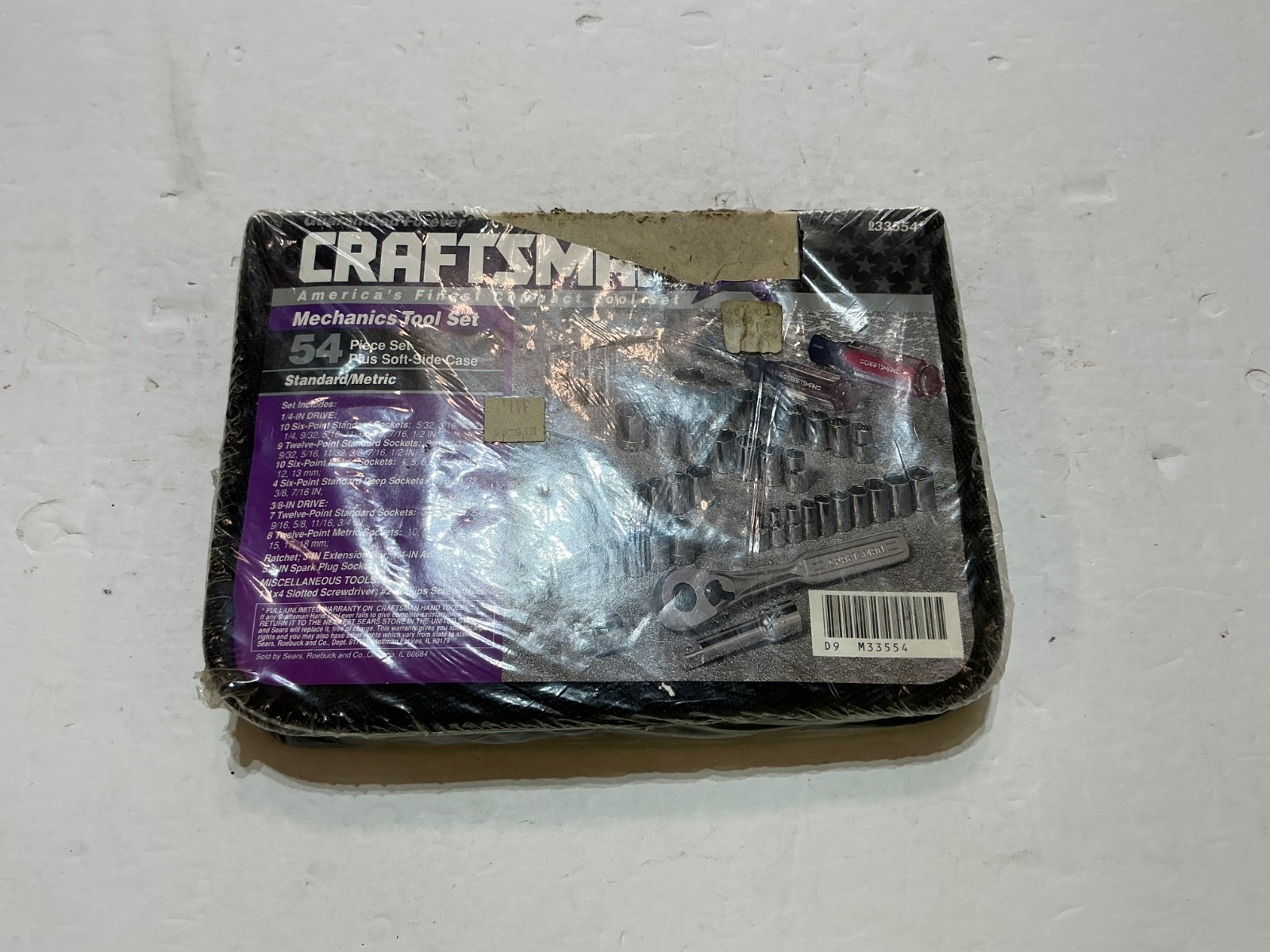 NOS Craftsman 54 piece mechanics tool set 33554 USA made