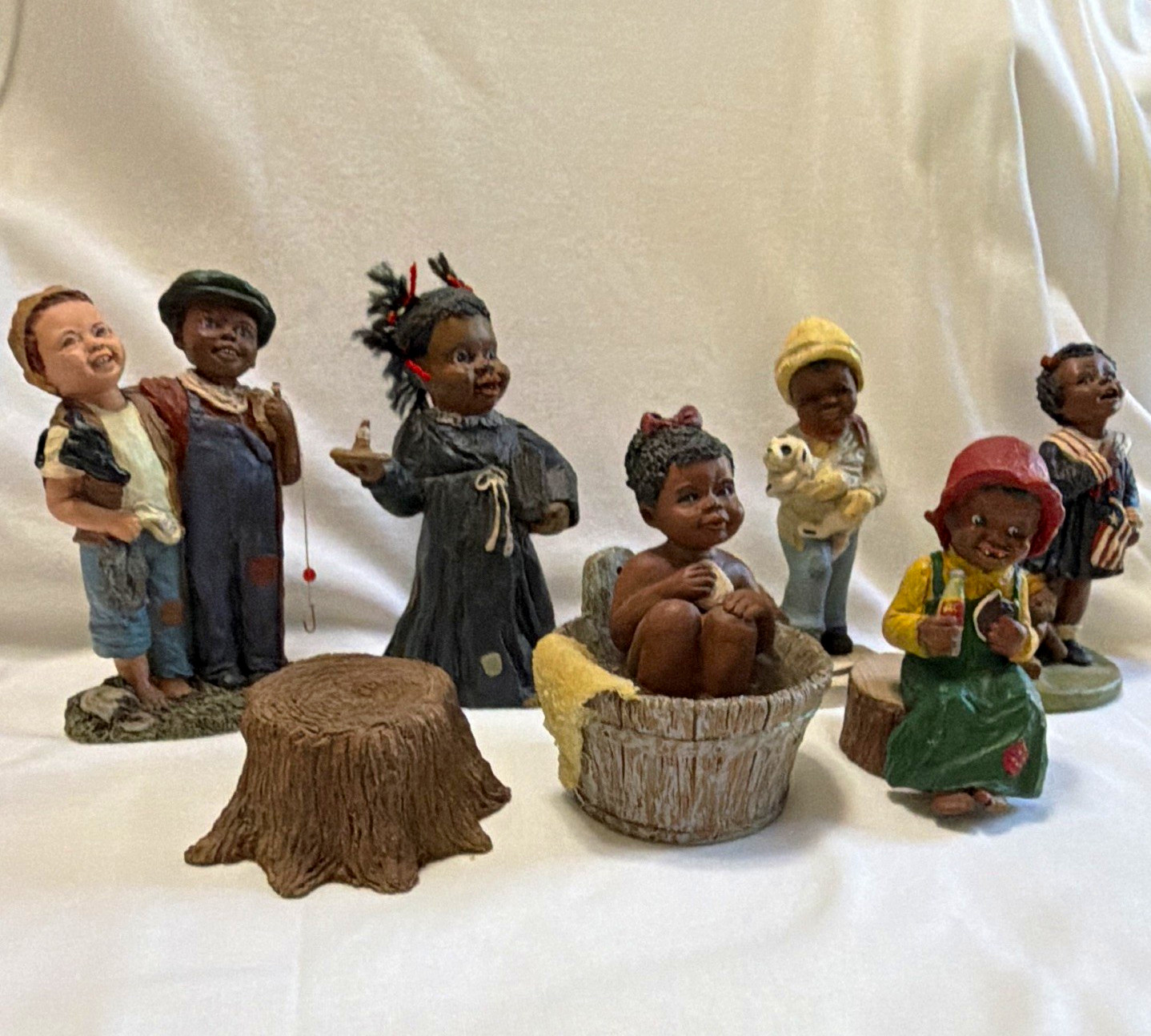 Martha Holcombe All God\'s Children Resin Figurines Lot of 6 Hand Painted Signed