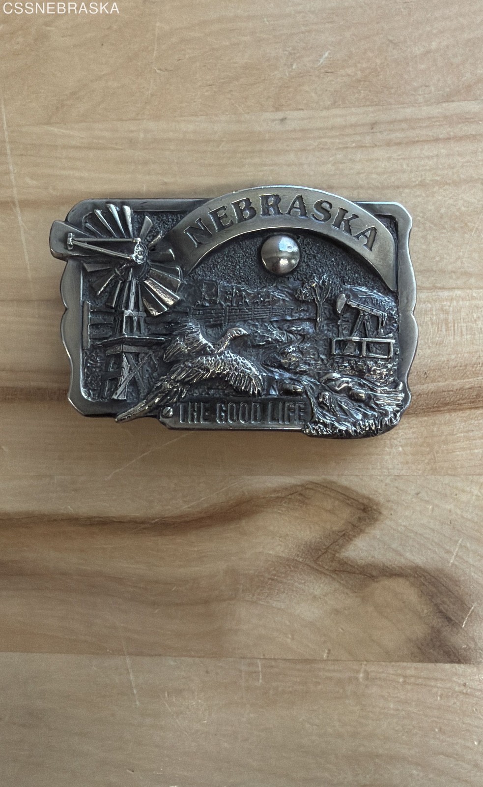Vintage 80s The Great American Buckle Co Nebraska The Good Life USA Made Buckle
