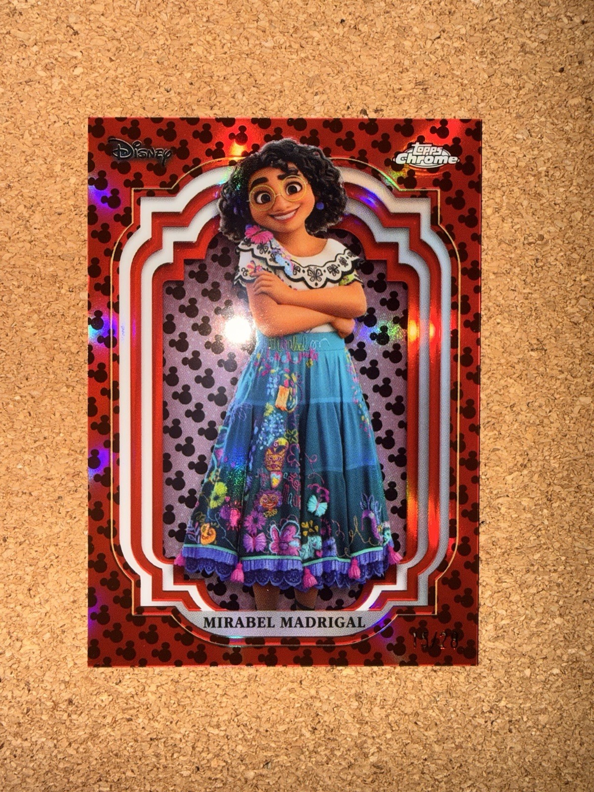 2024 Topps Disney Chrome Mirabel #182 Red Mickey Print Refractor 15/28