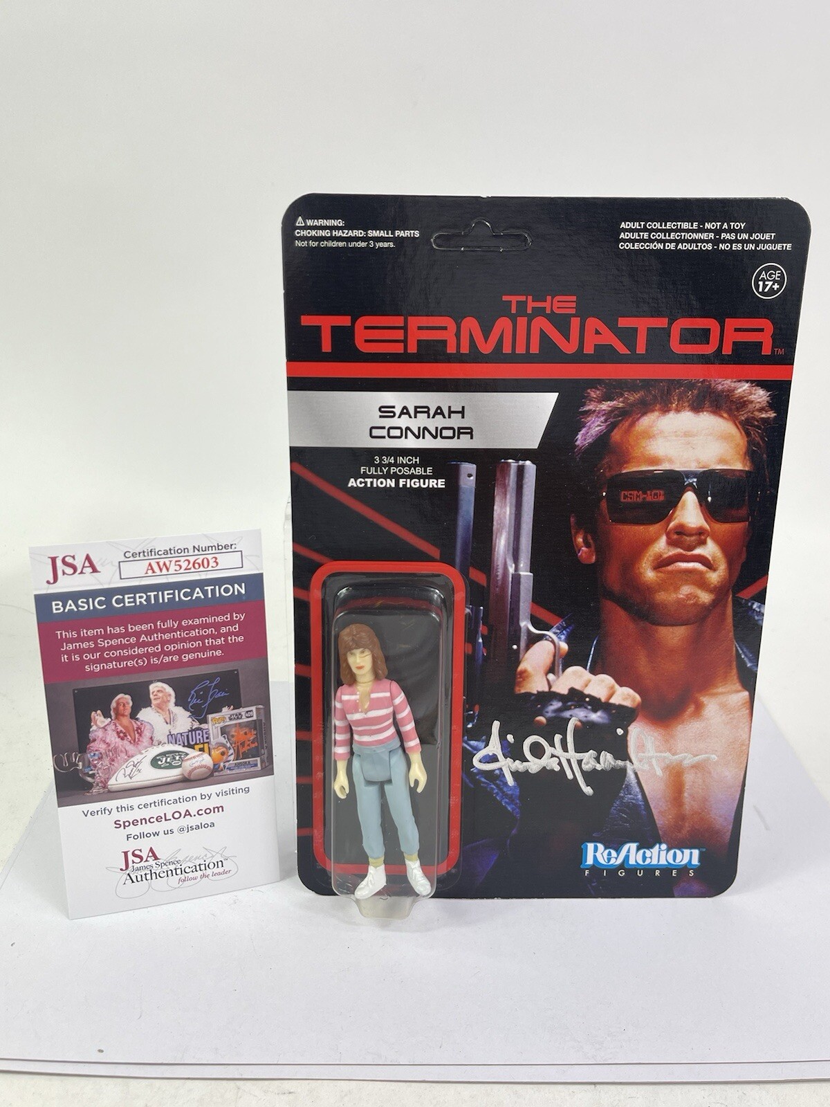 Funko Reaction The Terminator Sarah Connor Figure Linda Hamilton HandSigned JSA