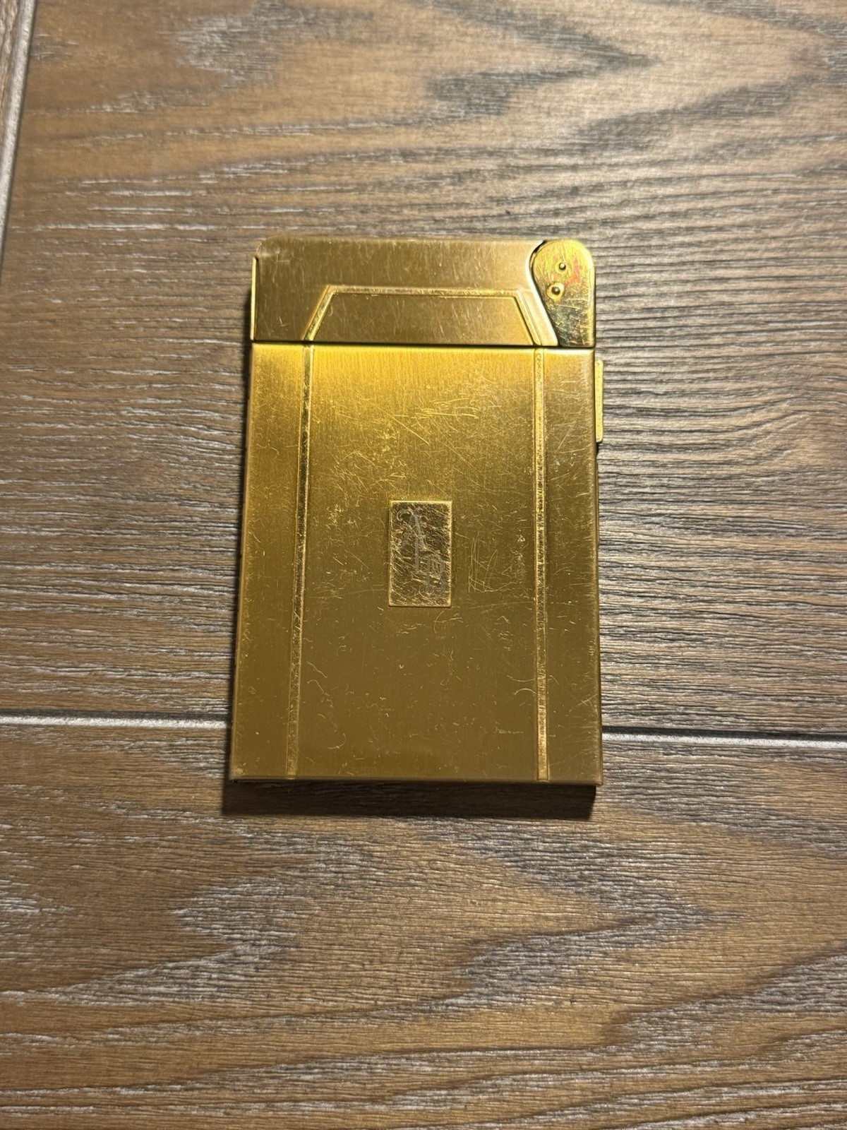 Vintage Aladdin by Metafield Gold Metal Cigarette Case Top Lighter Art Deco Glam