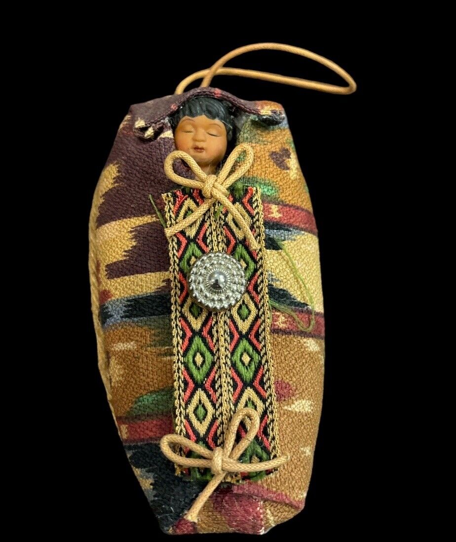 Vintage Native American Indian Papoose Doll Ornament