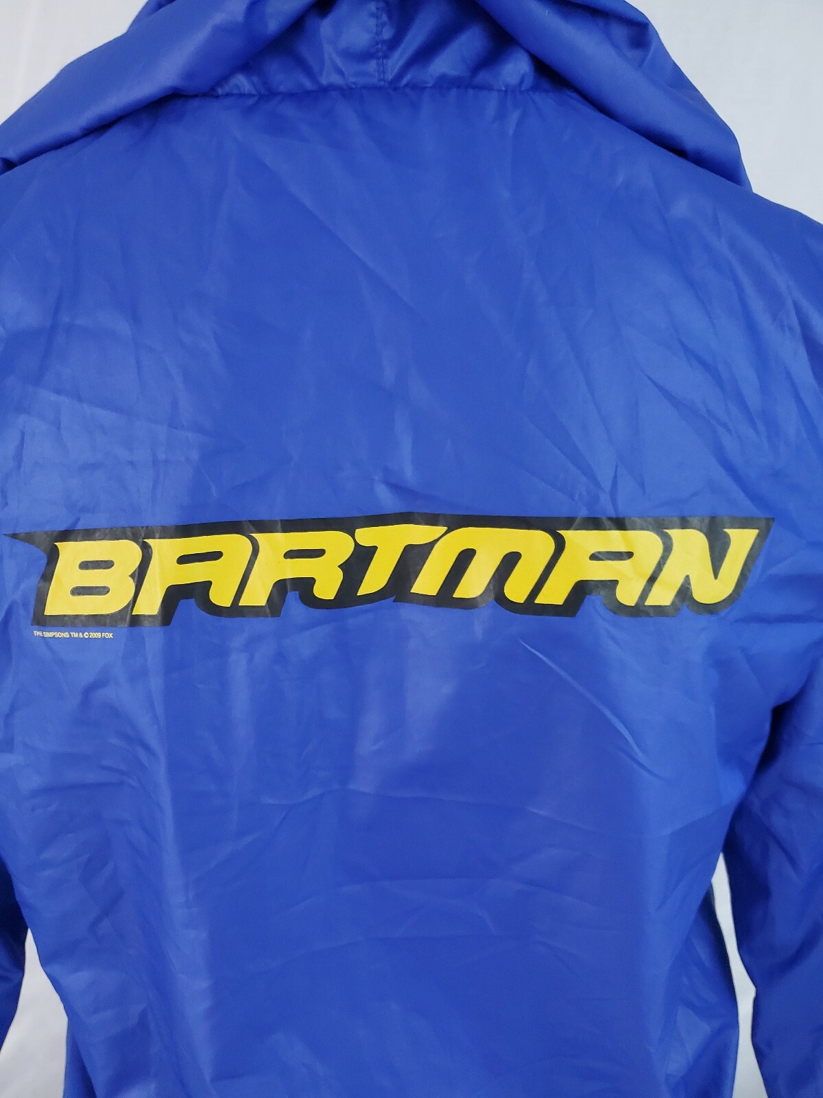 Vintage 2009 Simpsons Bartman Winbreaker jacket with full zipper and hood Size M