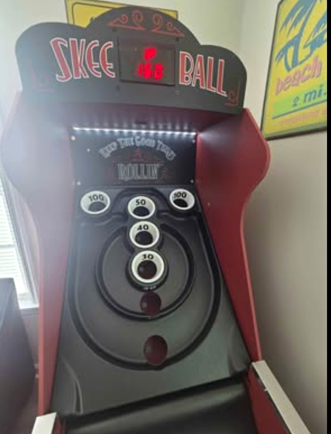 Skee Ball Machine Arcade Game Lane with Ball Return Keep The Good Times Rollin\'
