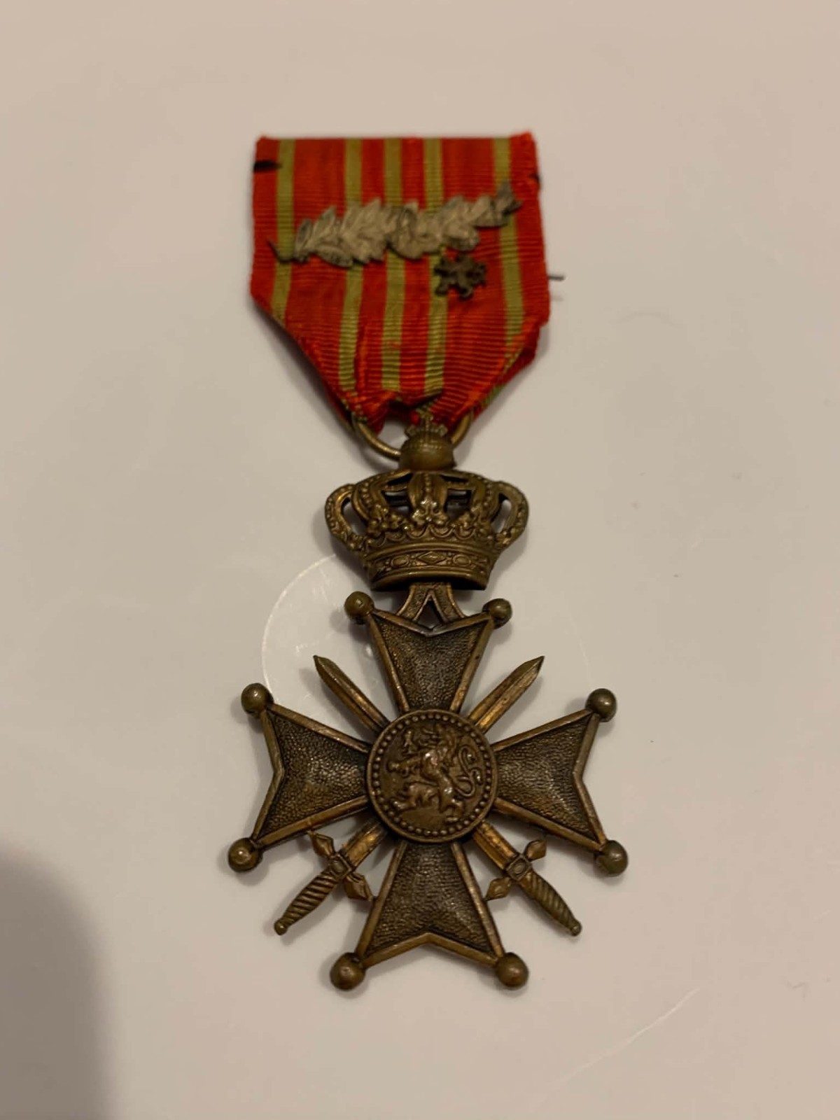 Original WW1 Belgian Croix De Guerre with Palm and \'rampant\' Lion Device